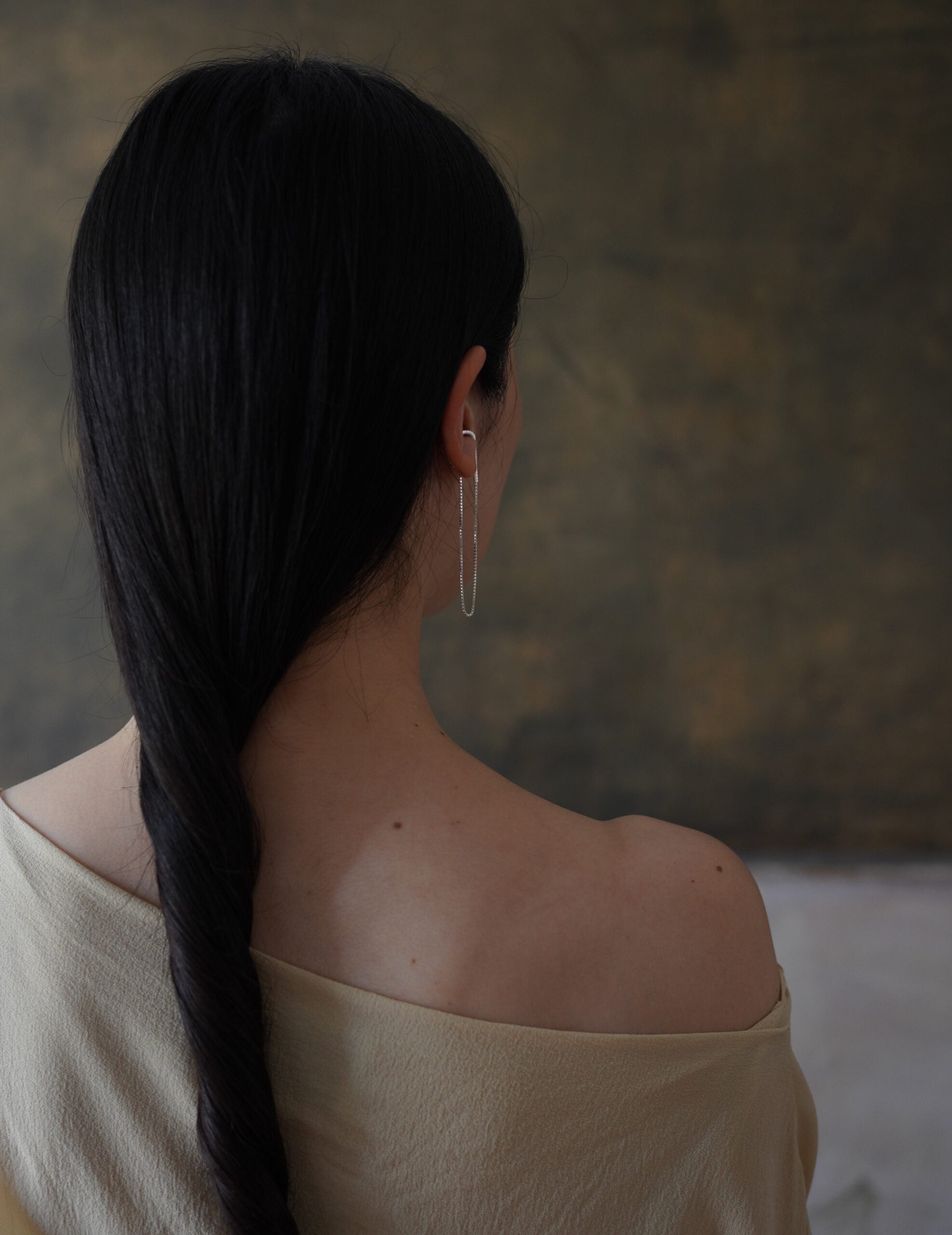 CURRENTS 長鍊耳環・銀