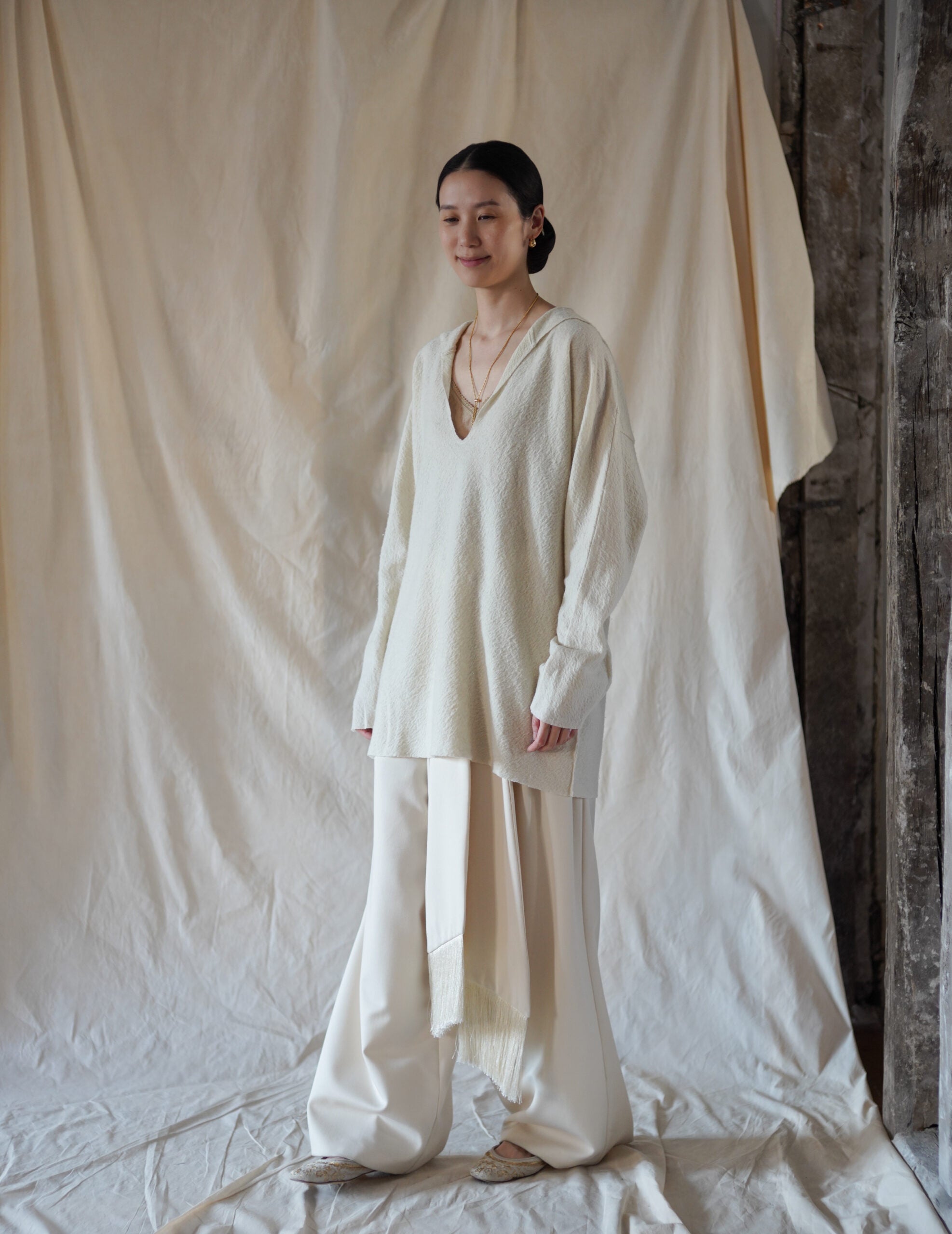 Sailor Wool Knit Top・Ivory White