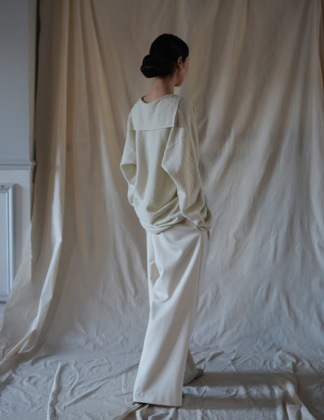 Sailor Wool Knit Top・Ivory White