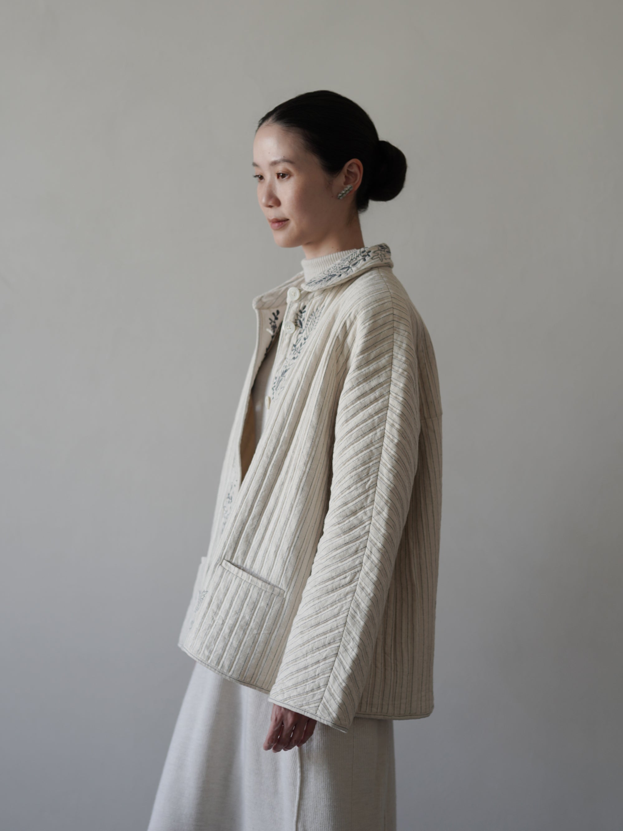 Layla 條紋刺繡外套・網球條紋