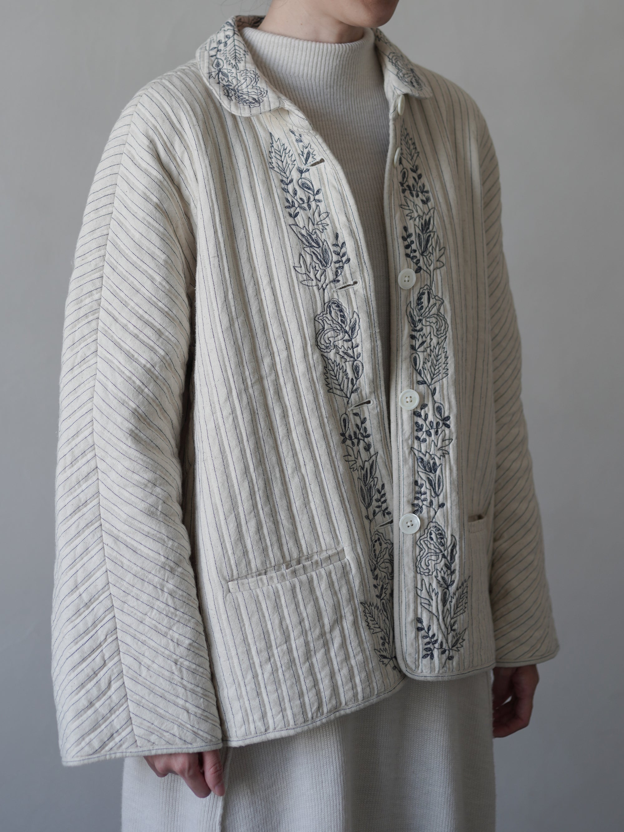 Layla 條紋刺繡外套・網球條紋