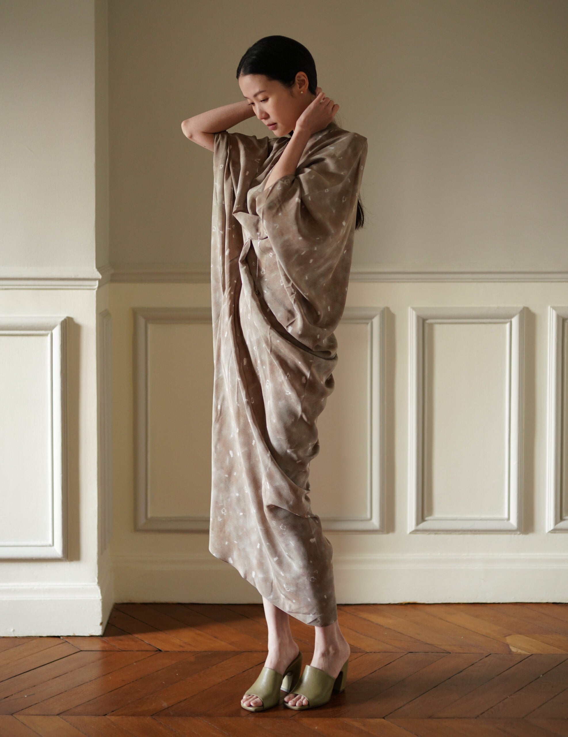 Janis 寬跟穆勒鞋・橄欖綠