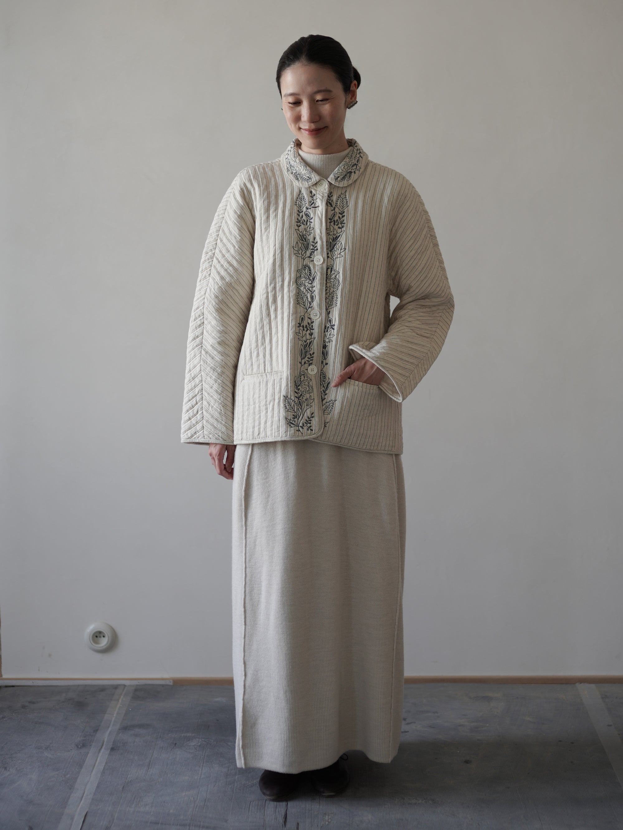 Layla 條紋刺繡外套・網球條紋