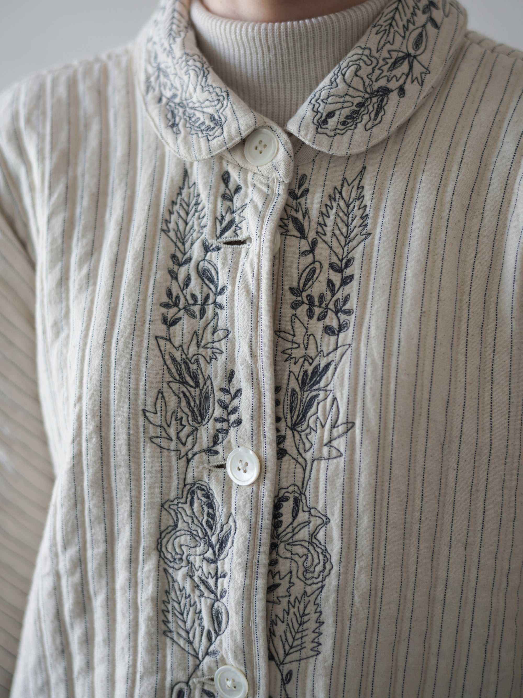 Layla 條紋刺繡外套・網球條紋