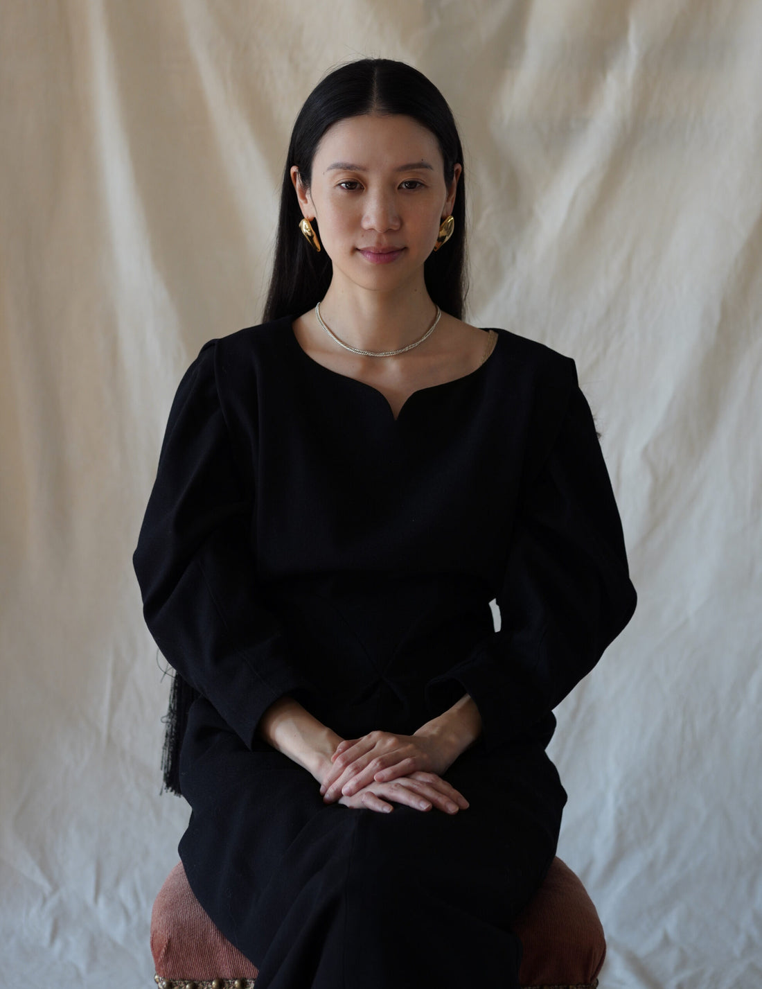 Organic Motif Brass Earrings・Gold