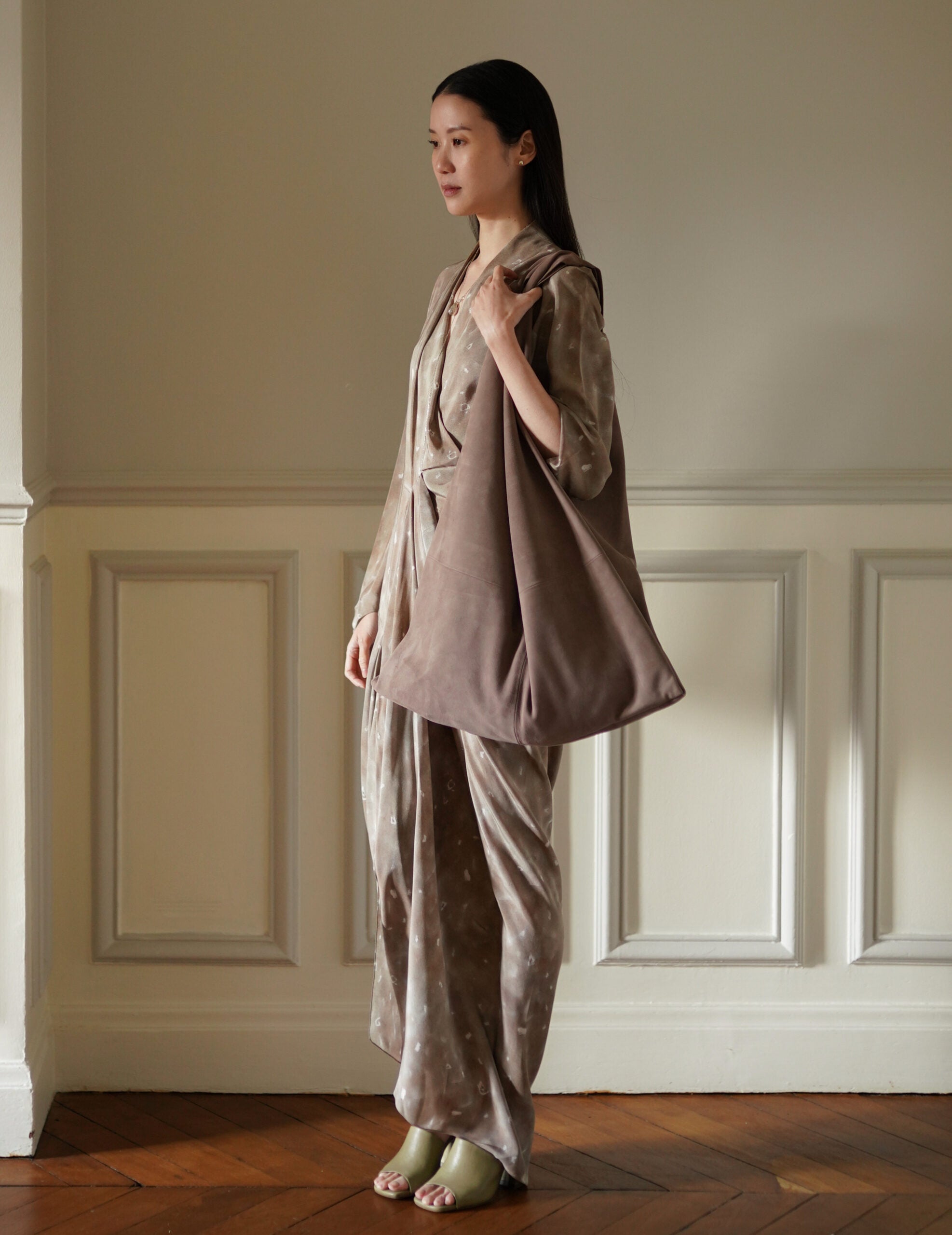 U Bag 麂皮手提包・藕紫色