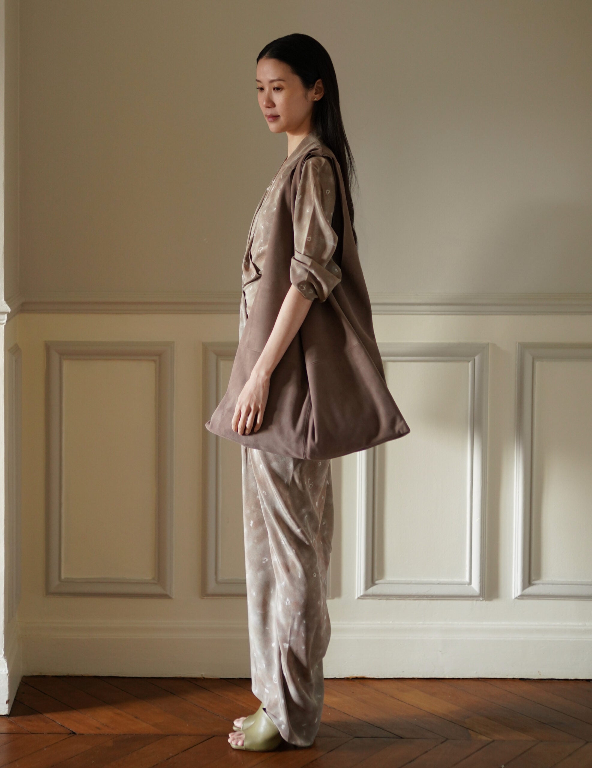 U Bag 麂皮手提包・藕紫色