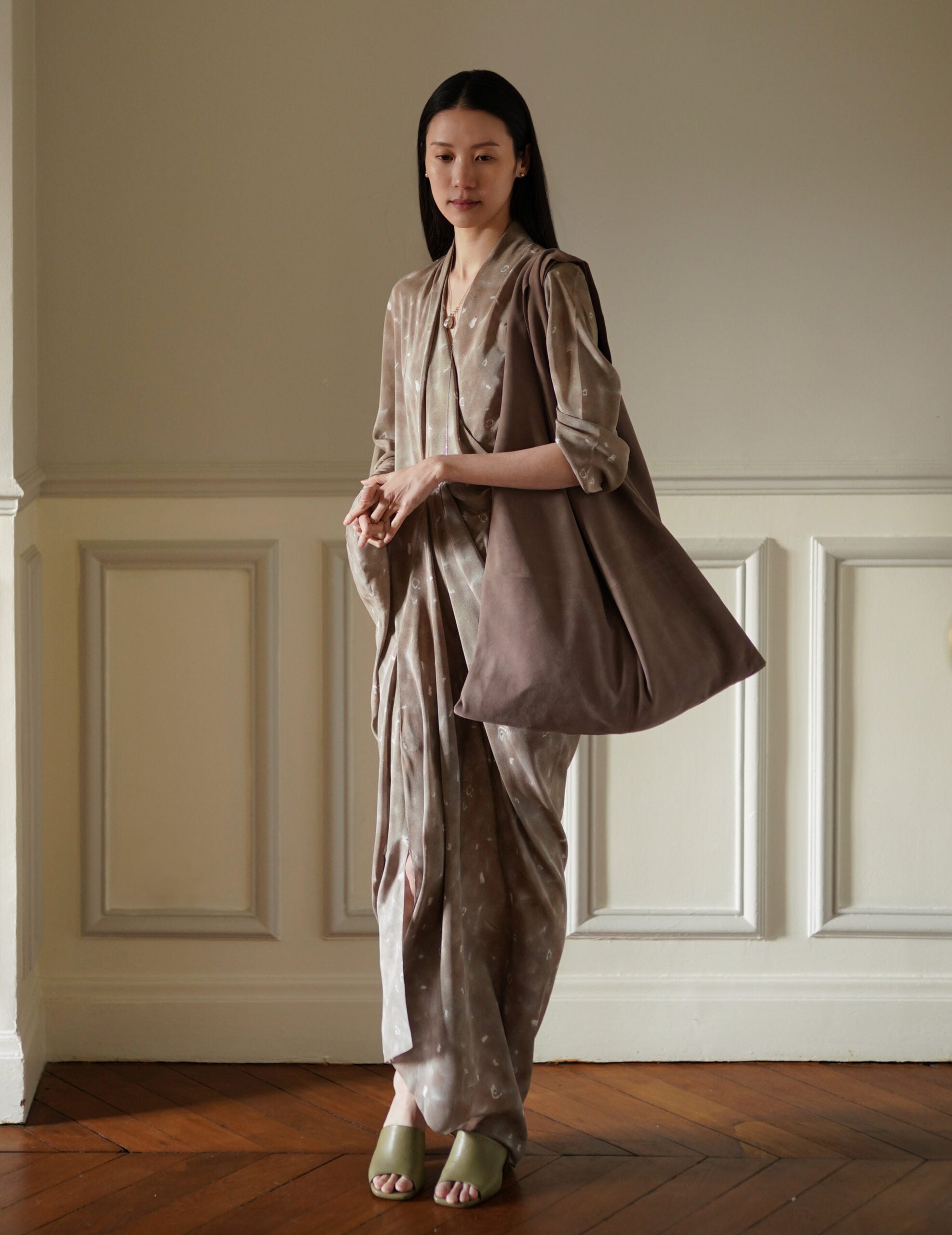 U Bag 麂皮手提包・藕紫色