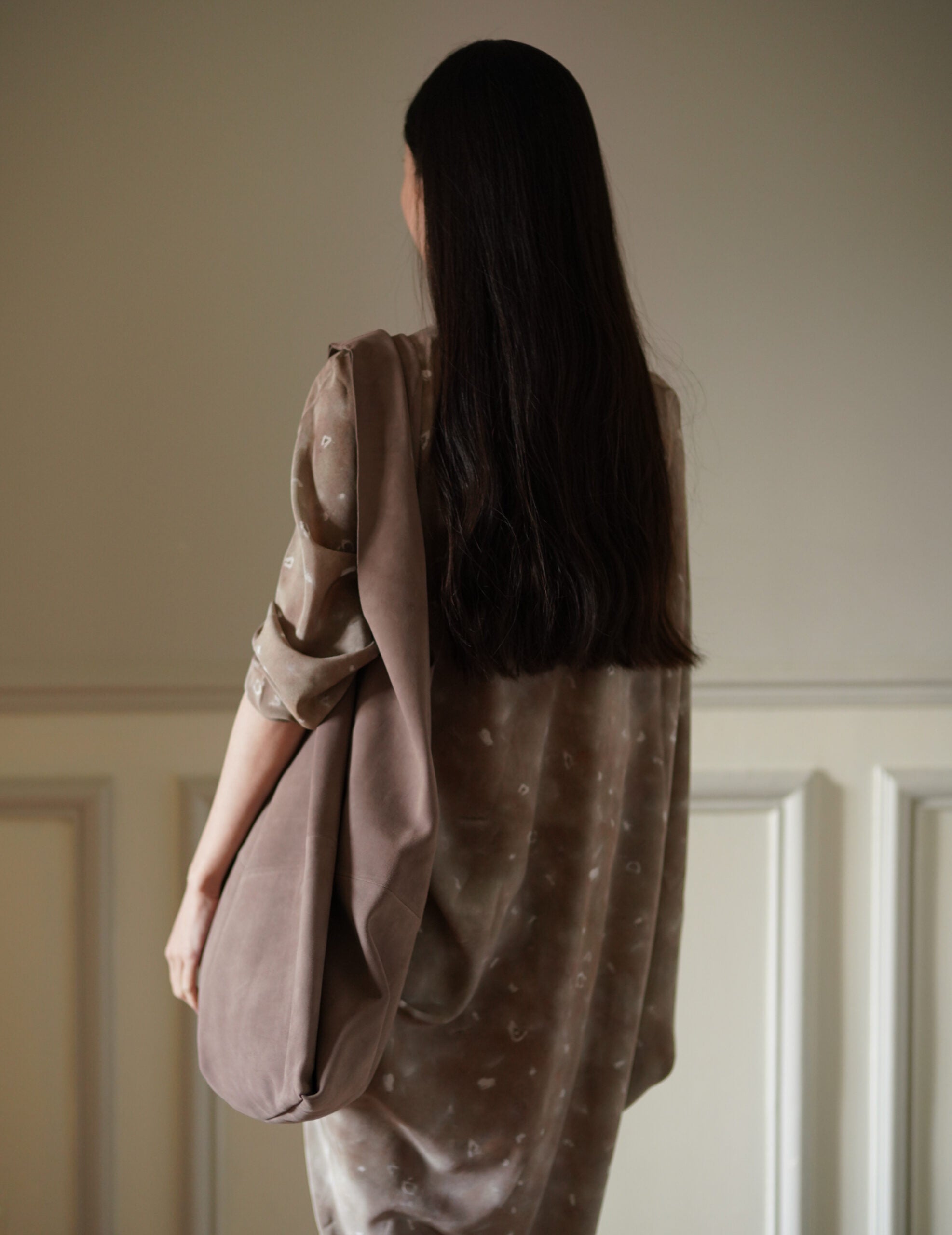 U Bag 麂皮手提包・藕紫色