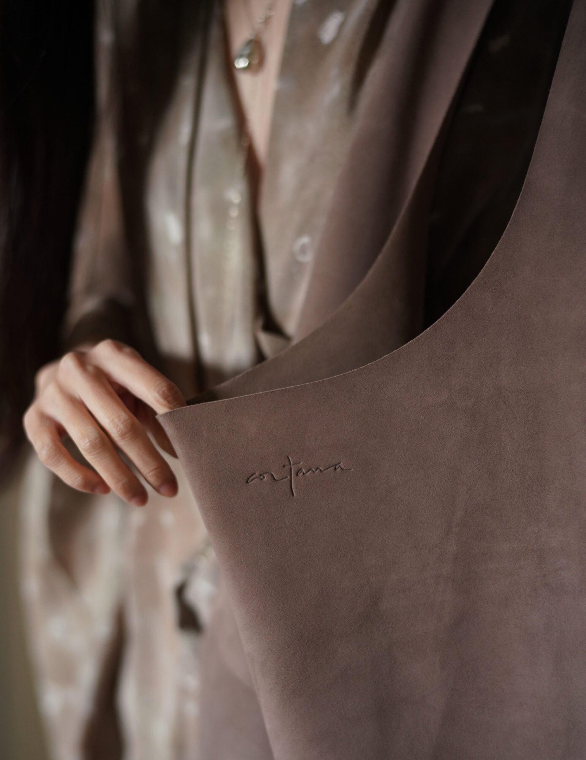 U Bag 麂皮手提包・藕紫色