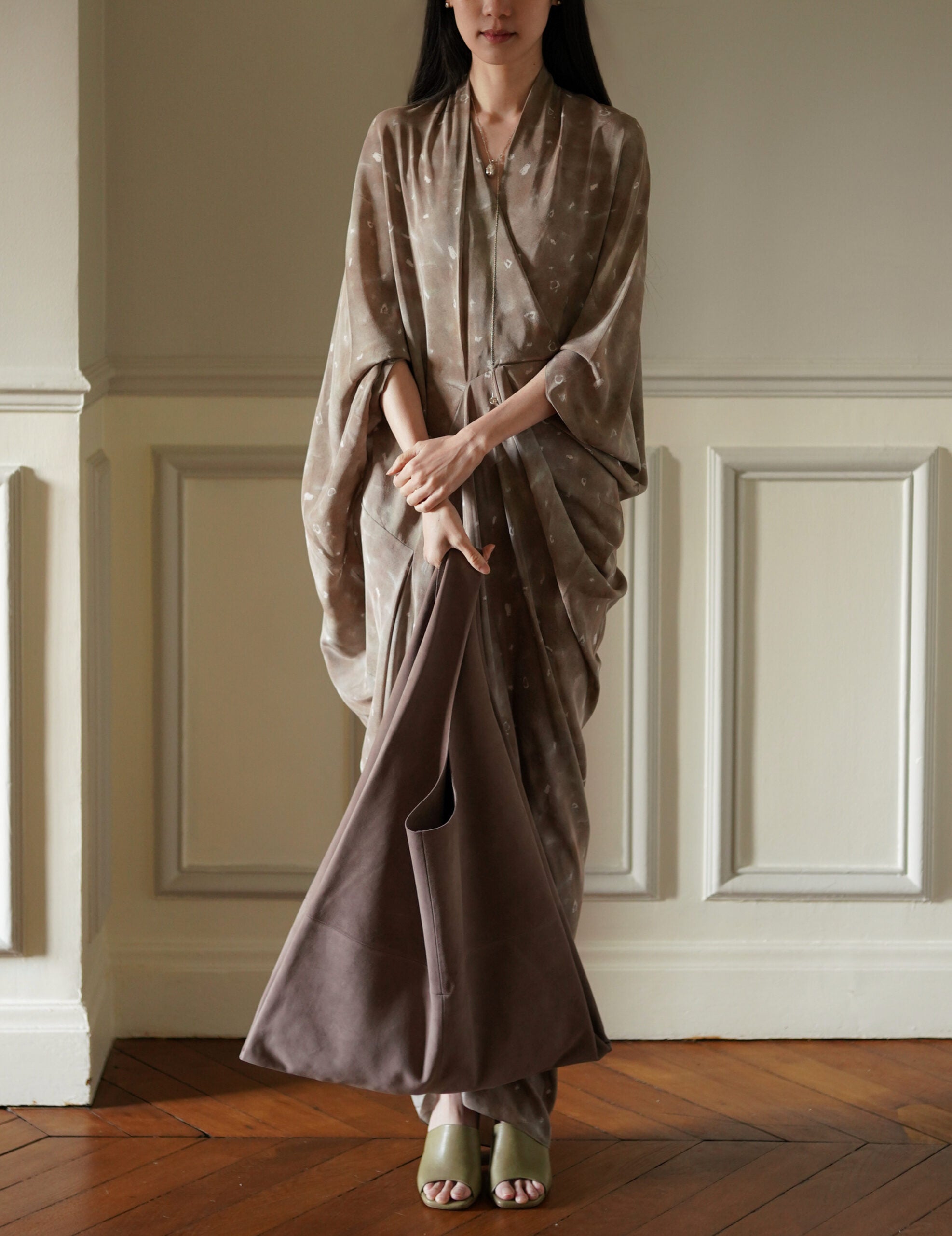 U Bag 麂皮手提包・藕紫色