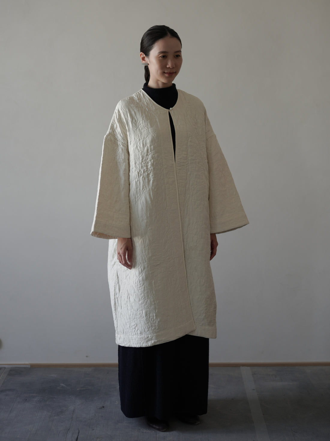 Perle Silk Coat・Ivory