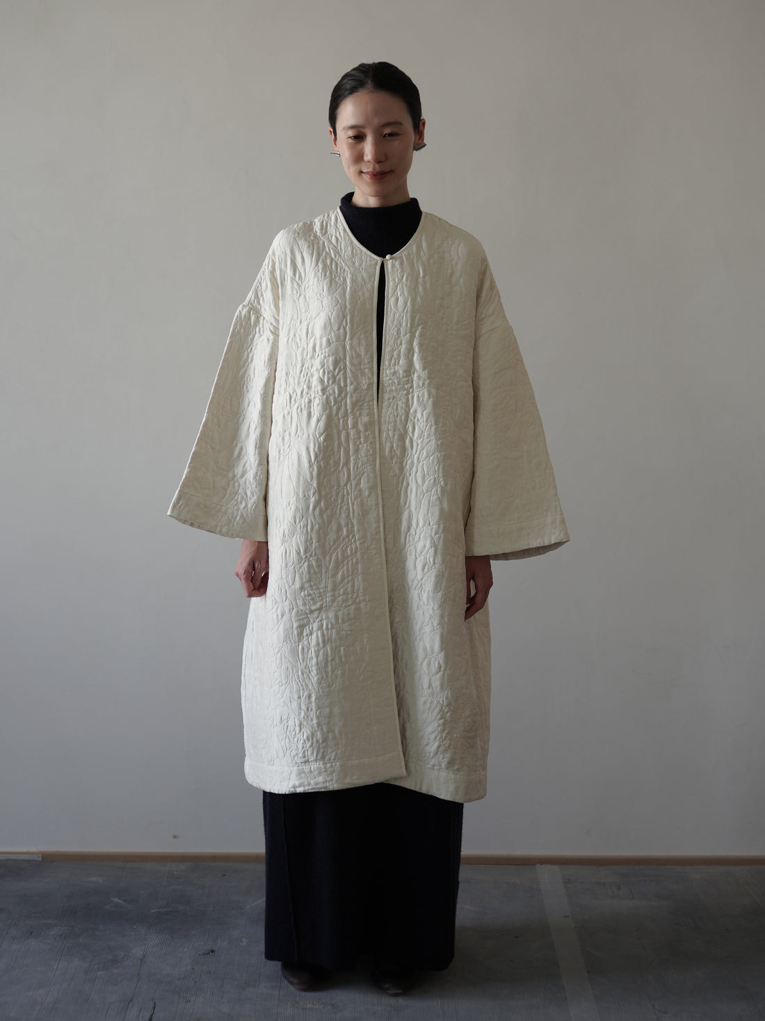 Perle Silk Coat・Ivory