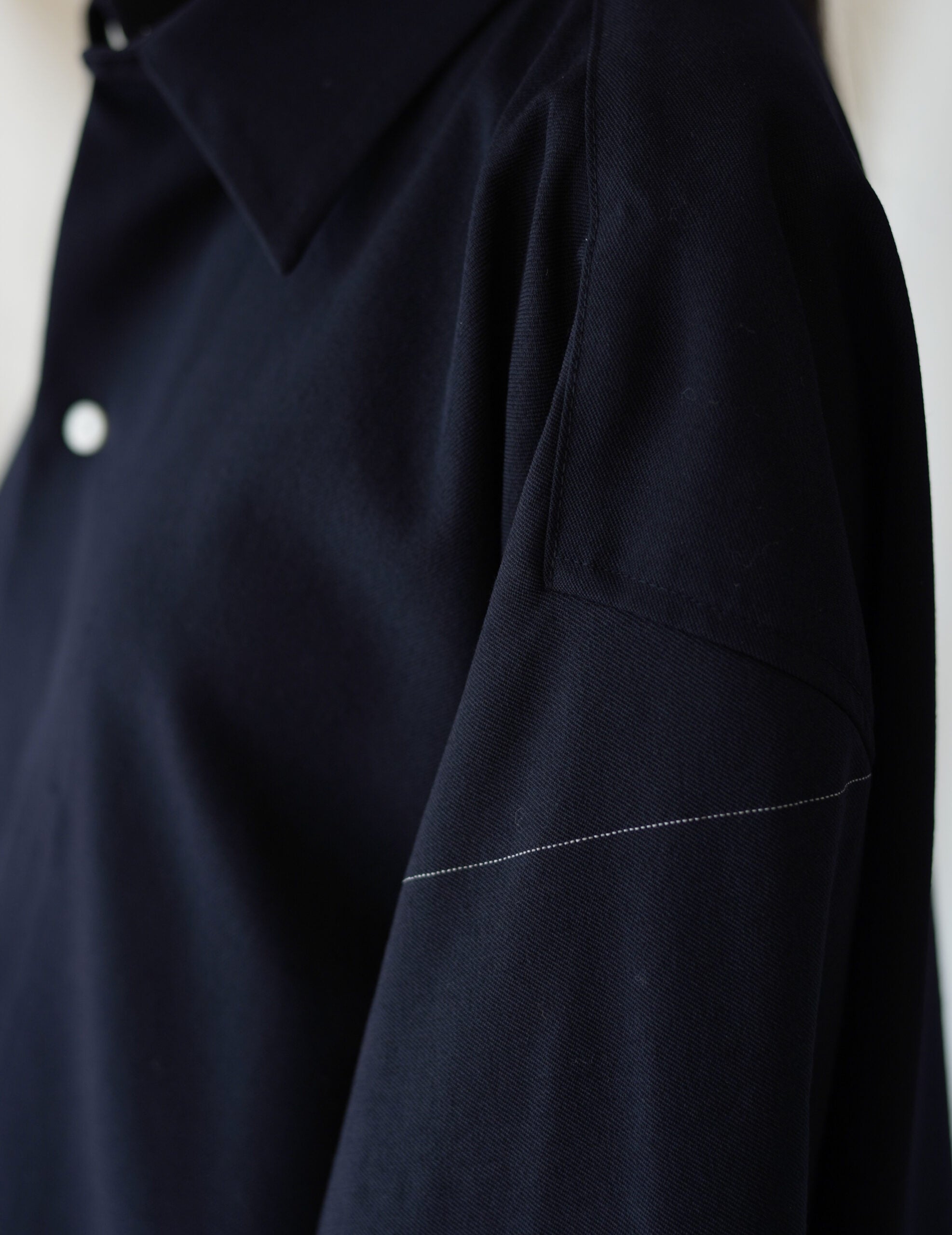 3/4 Sleeve Wool Shirt・Midnight