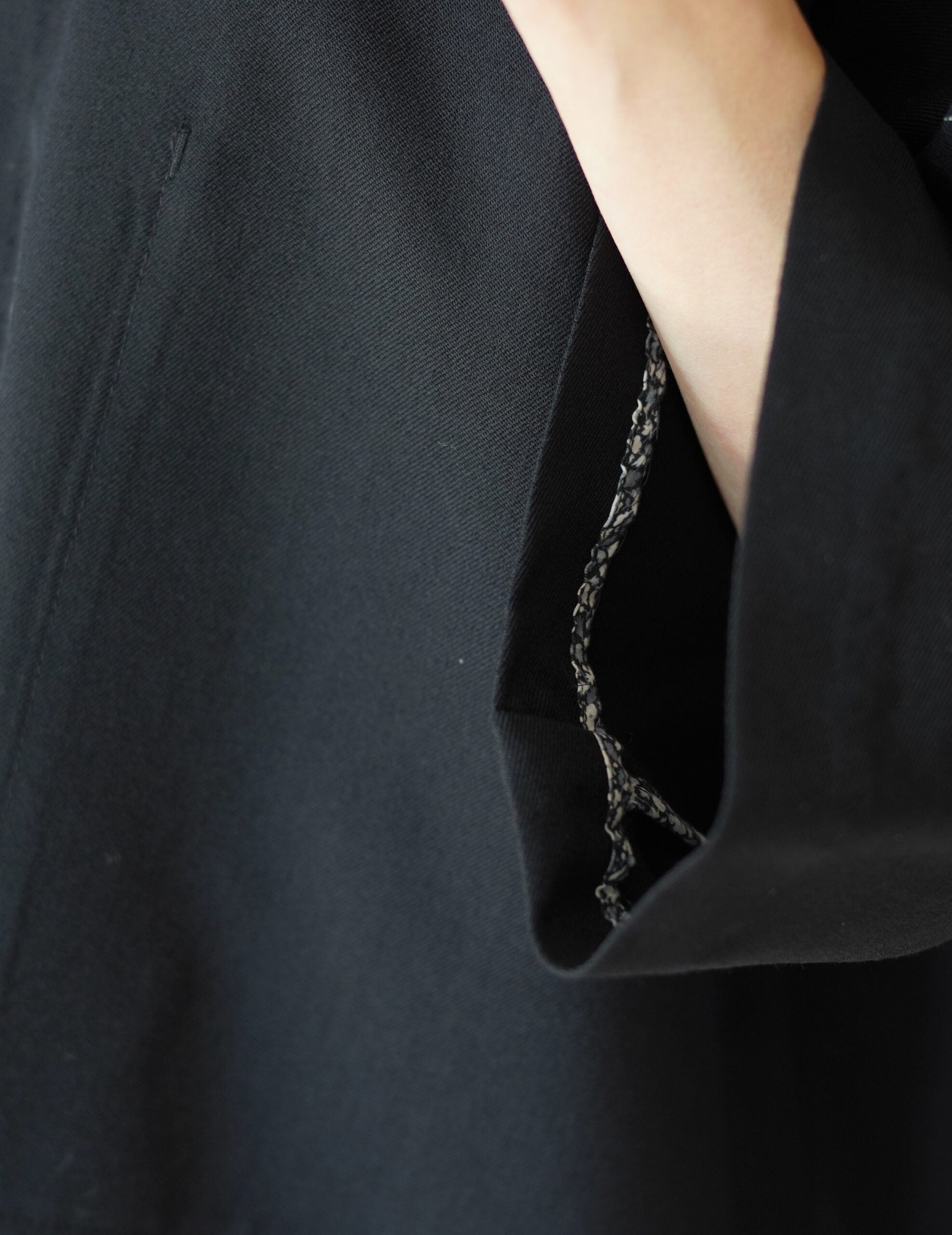 3/4 Sleeve Wool Shirt・Midnight