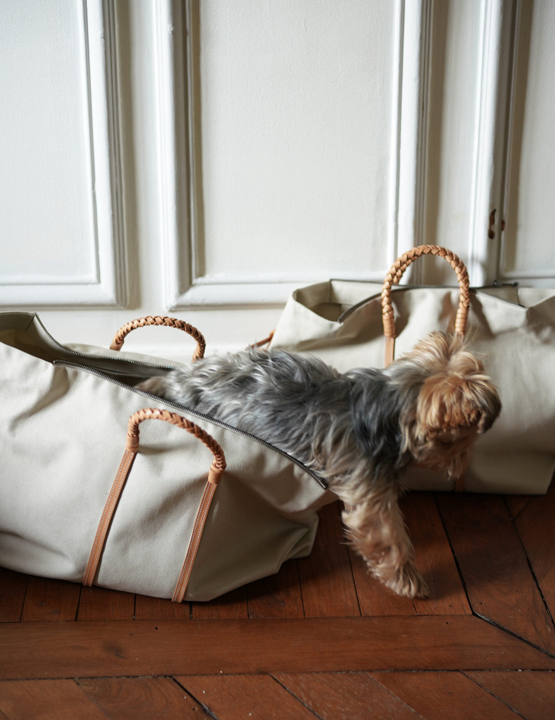 編織旅行袋・白色