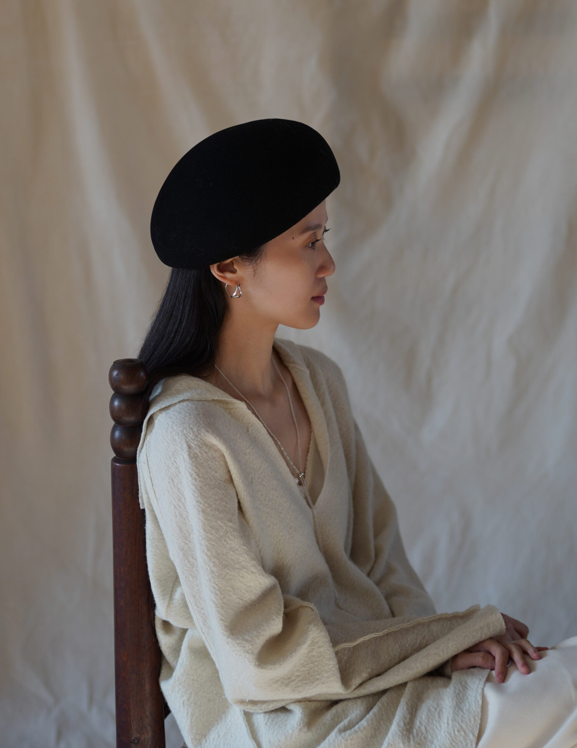 Adila 羊毛氈貝雷帽・黑色