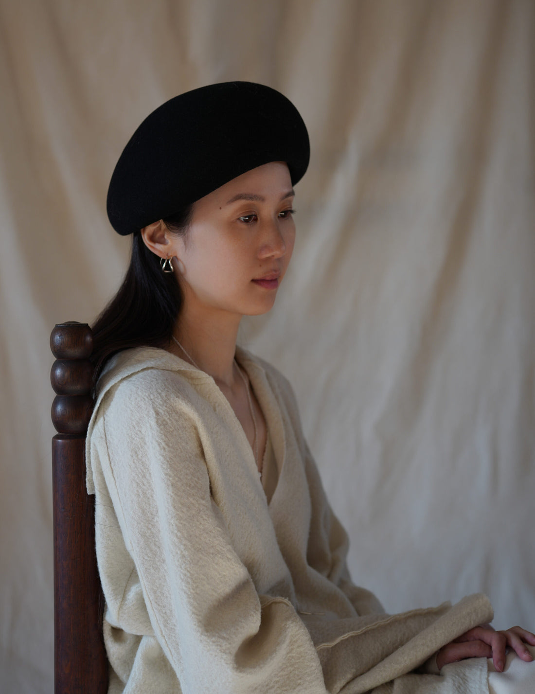 Adila 羊毛氈貝雷帽・黑色