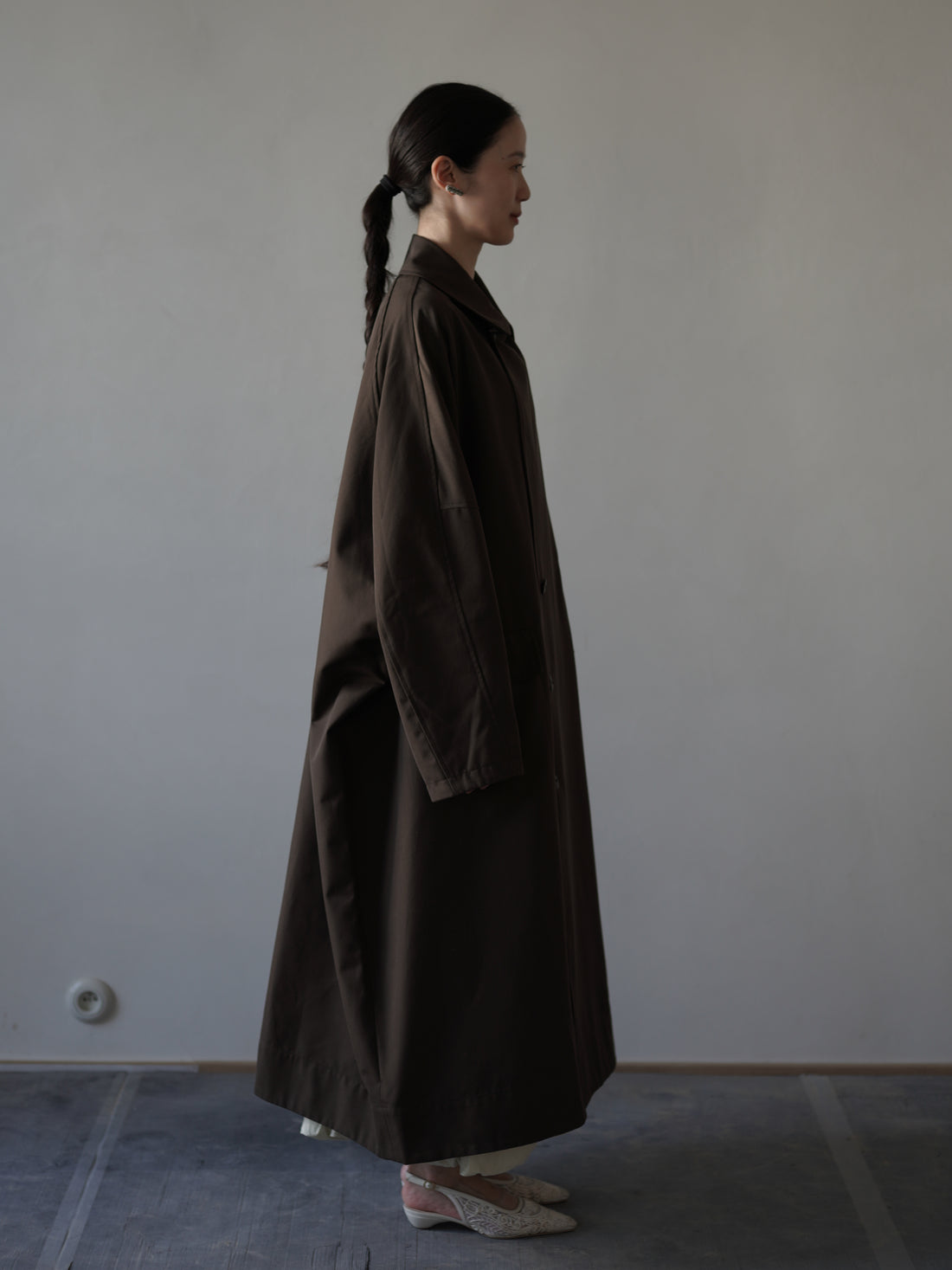 Wool Cotton Trench Coat・Khaki
