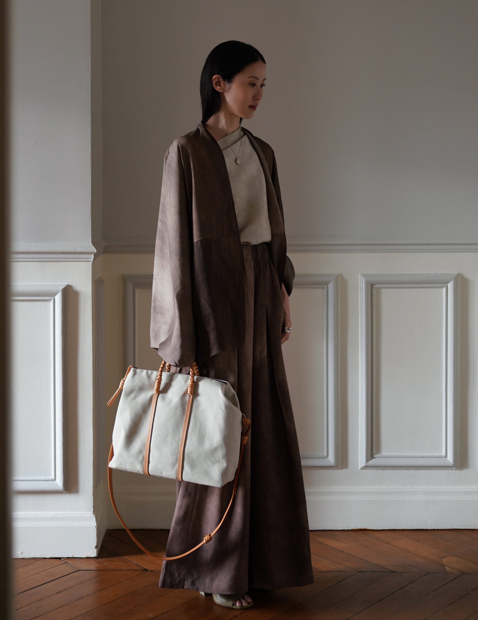 Woven Duffel Bag．Ivory