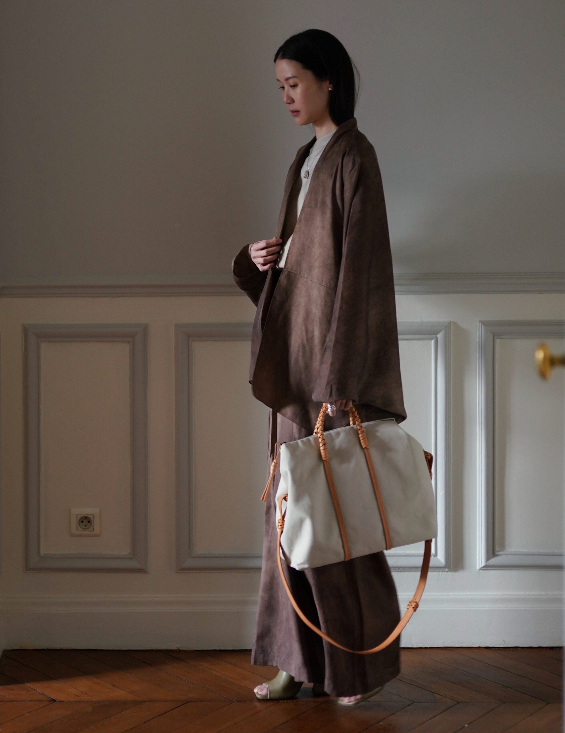 Woven Duffel Bag．Ivory