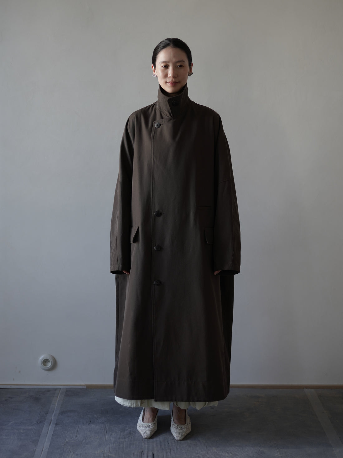 Wool Cotton Trench Coat・Khaki