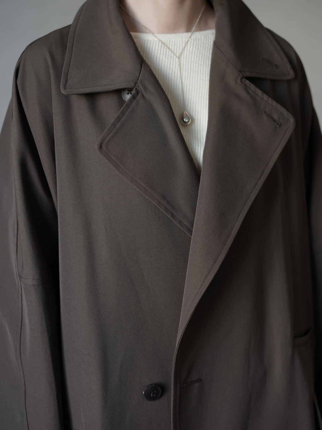Wool Cotton Trench Coat・Khaki