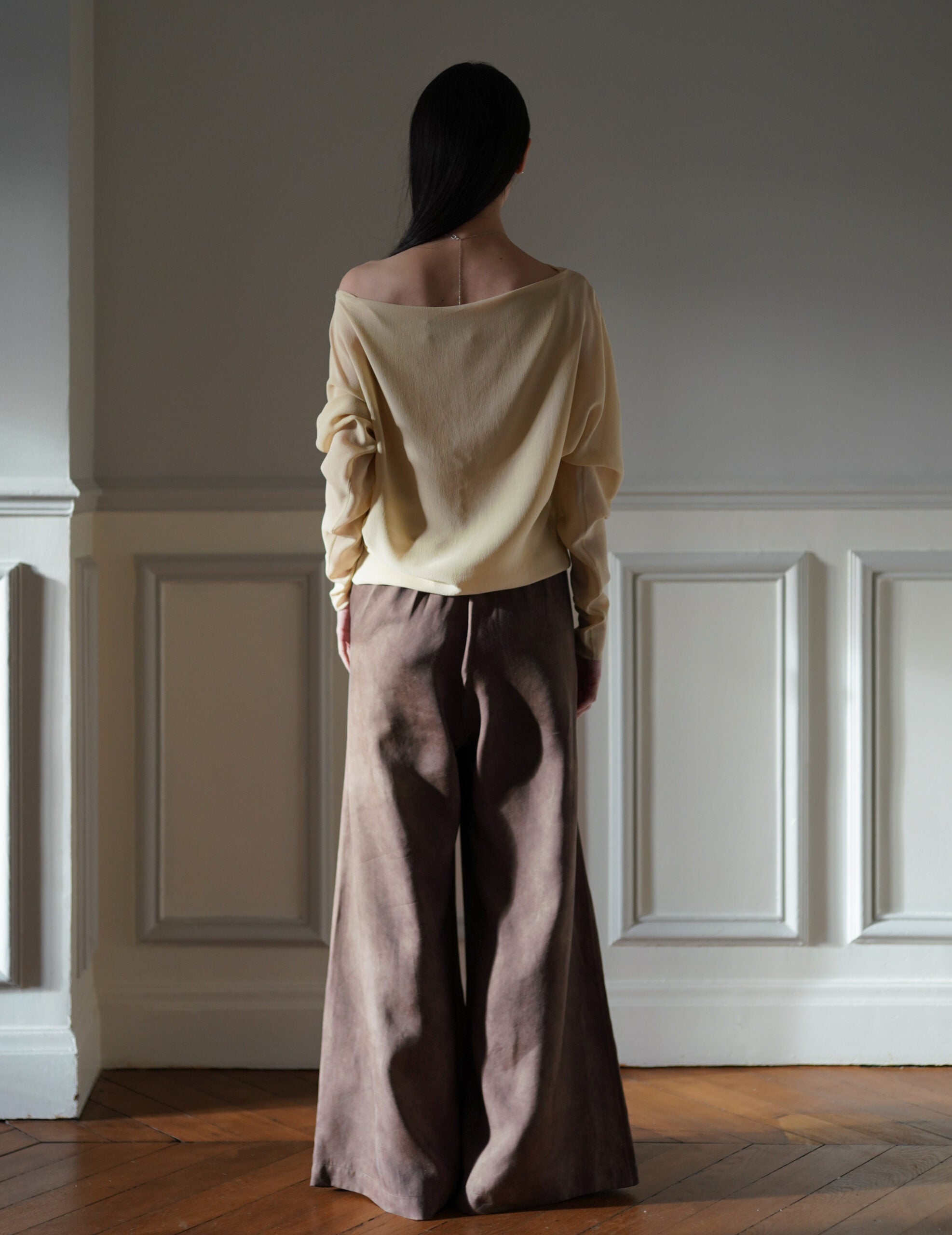 Trouble 雙層雪紡上衣・米色