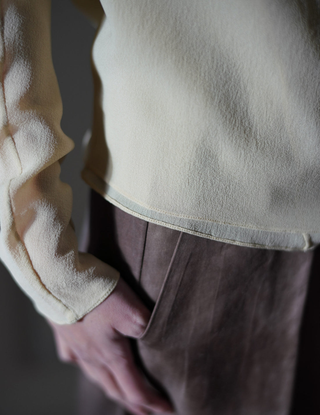 Trouble 雙層雪紡上衣・米色