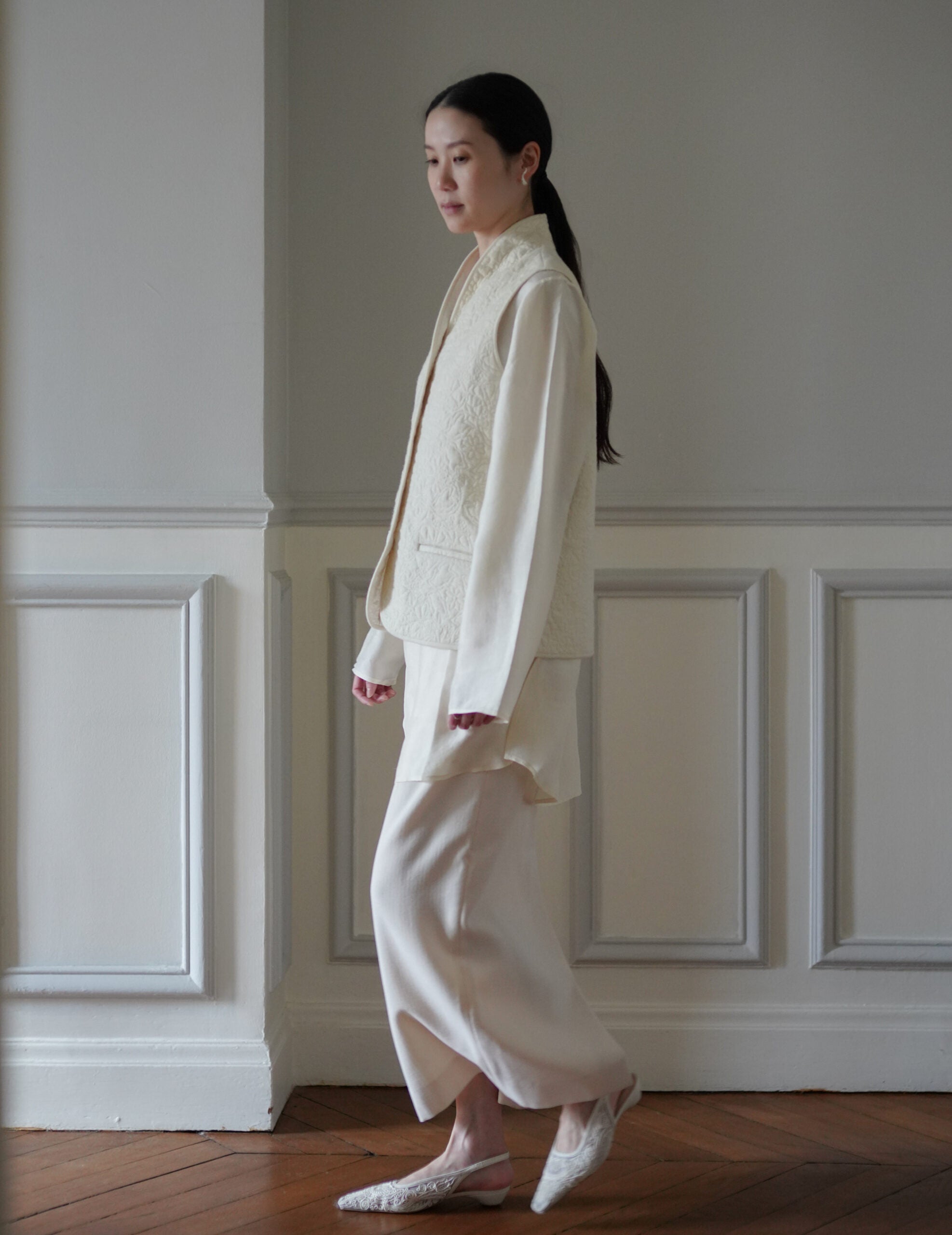 ORLANDO Quilted Waistcoat · Ivory