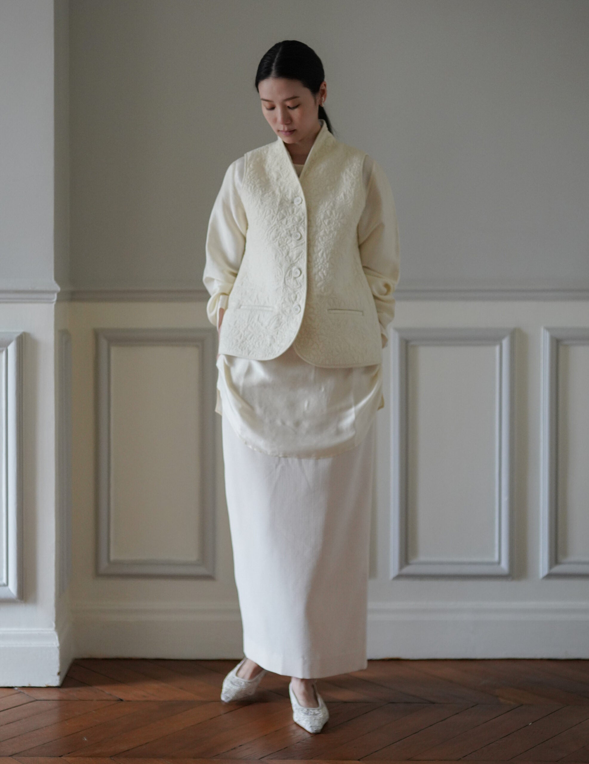 ORLANDO Quilted Waistcoat · Ivory