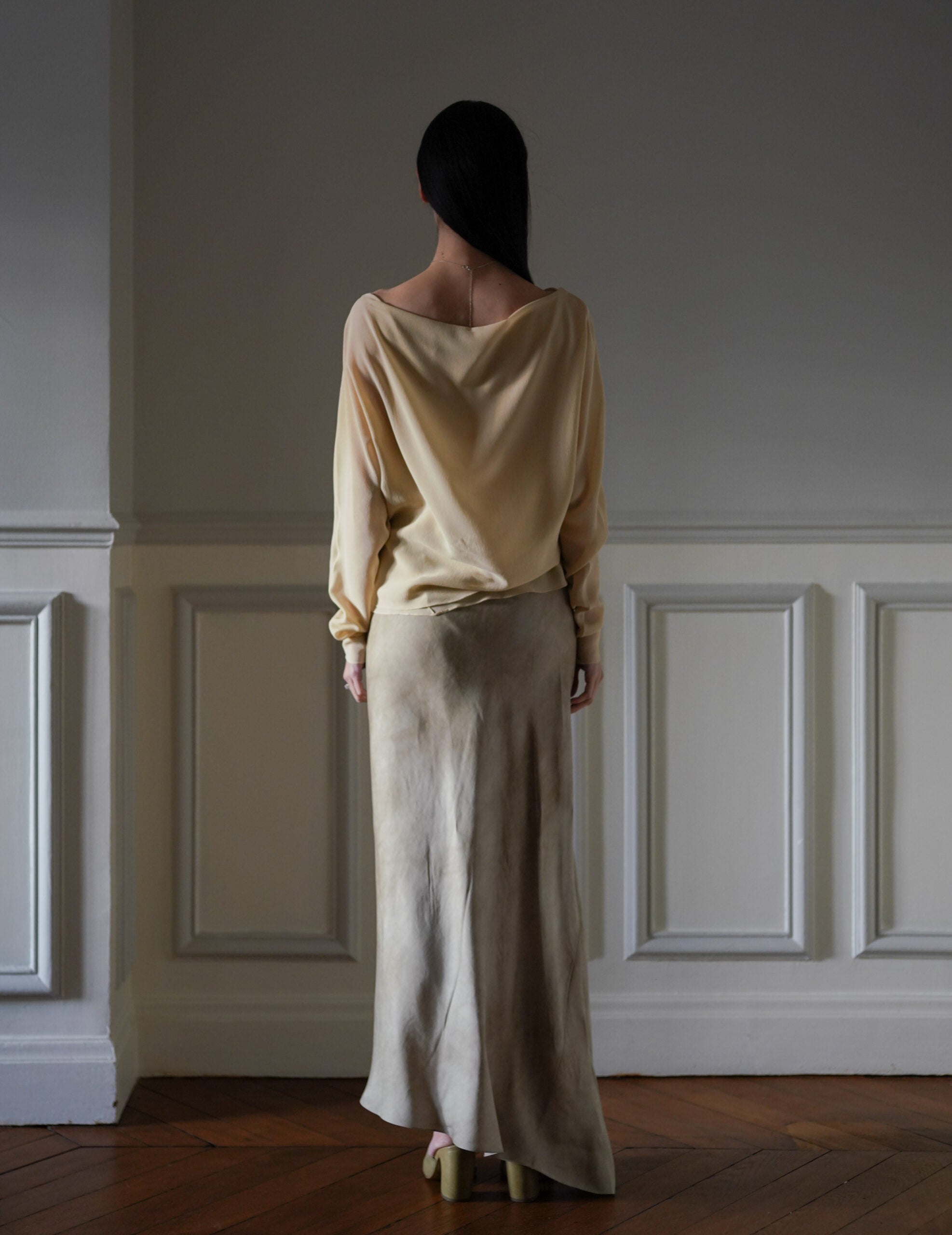 Trouble 雙層雪紡上衣・米色