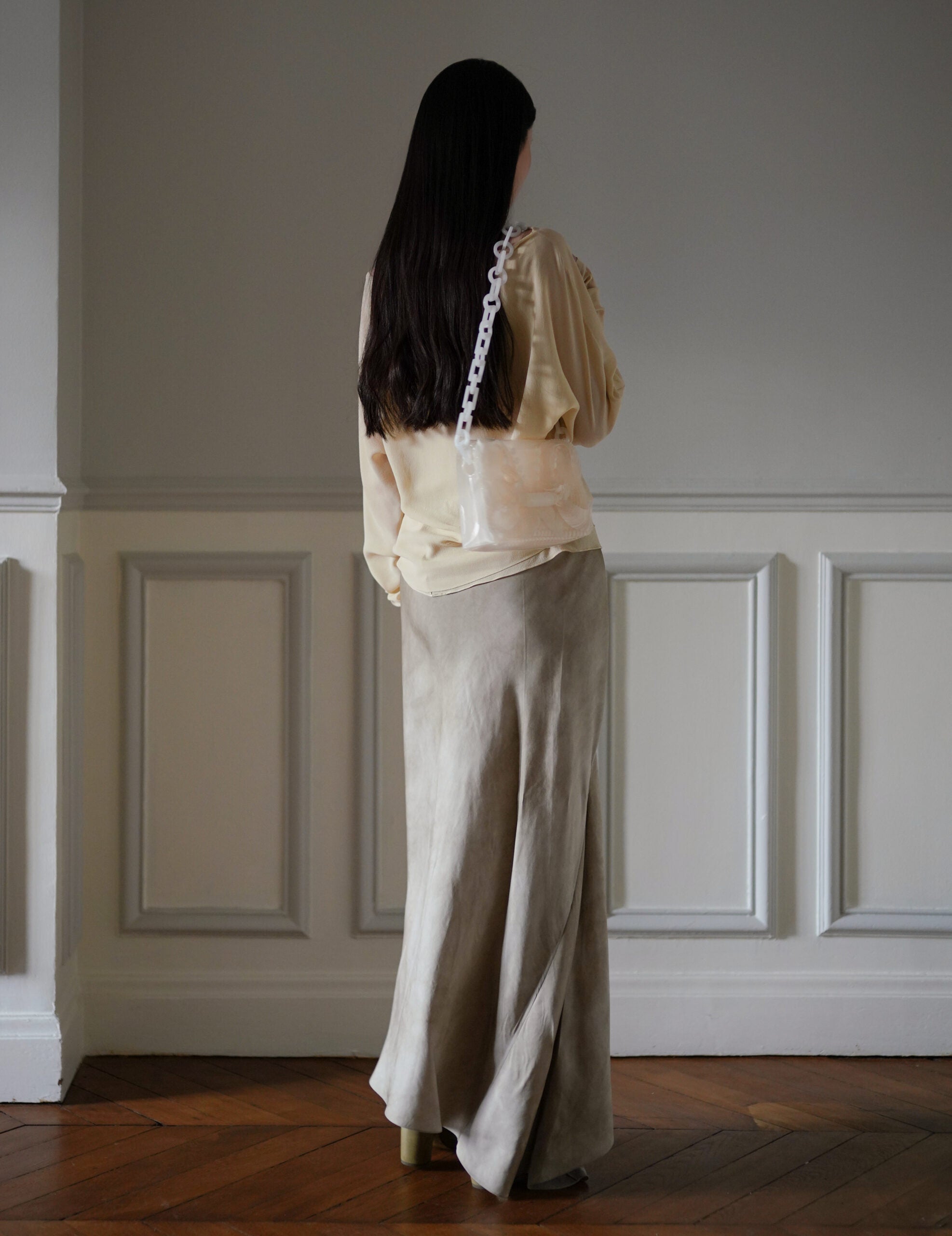 Transparent Sculptural Mini Chain Bag・White