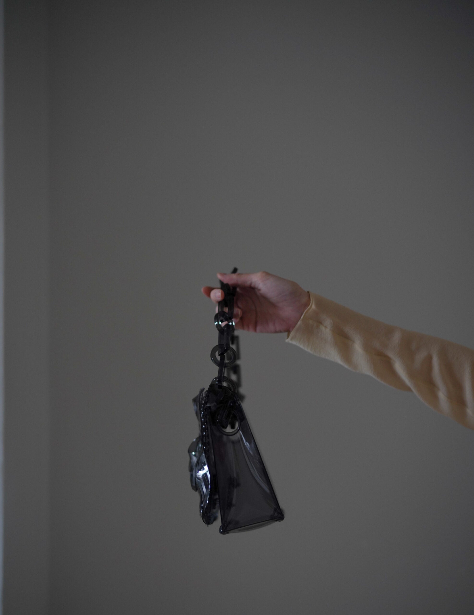 Transparent Sculptural Mini Chain Bag・Black