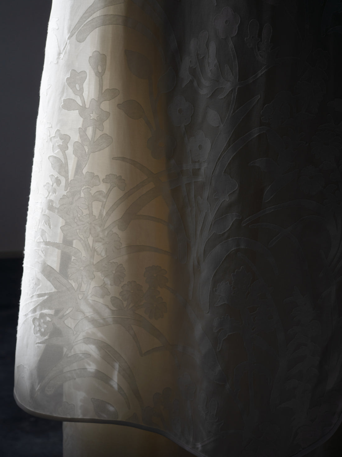 Washi Print Sleeveless Sheer Dress・White
