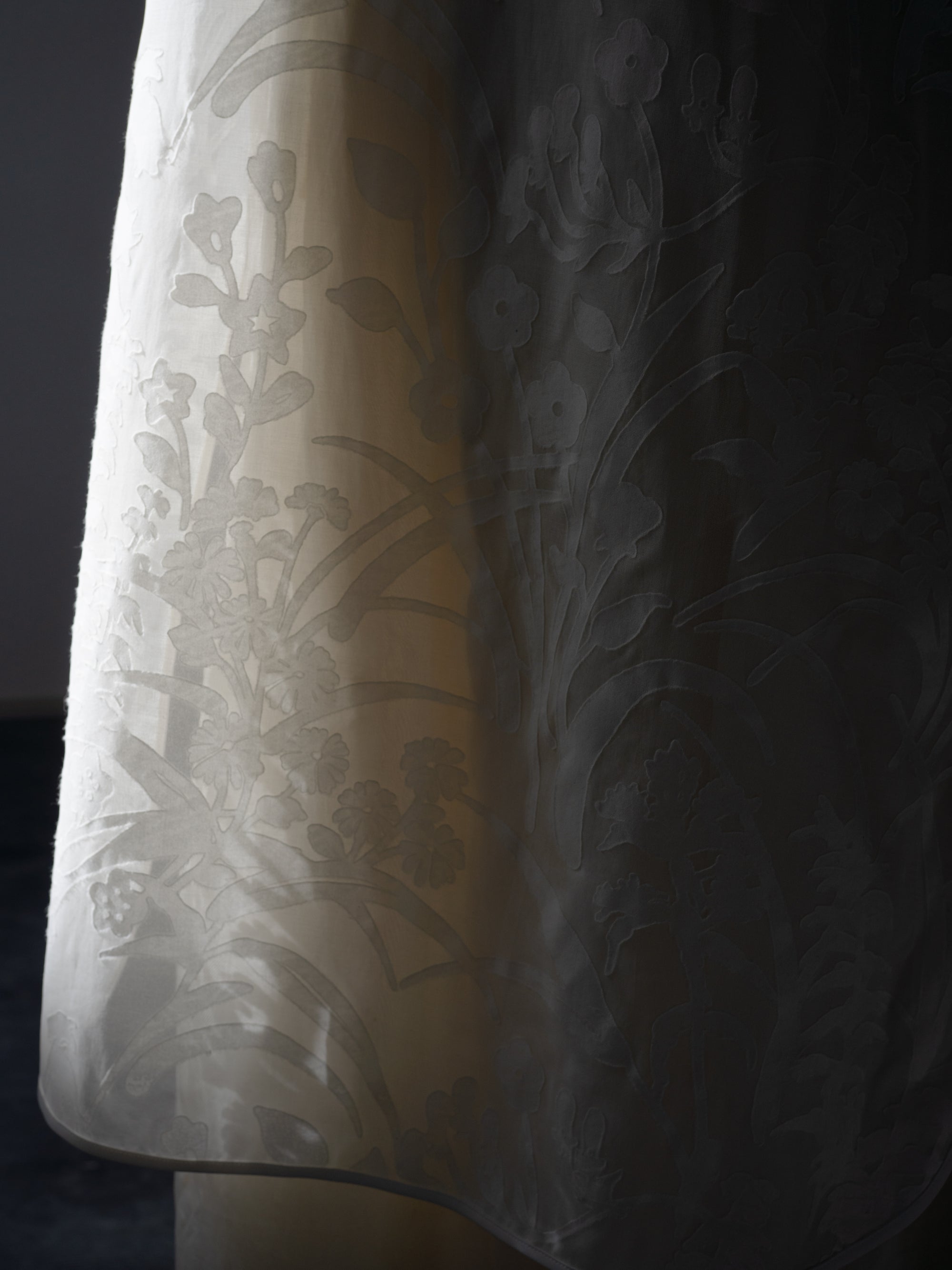 Washi Print Sleeveless Sheer Dress・White
