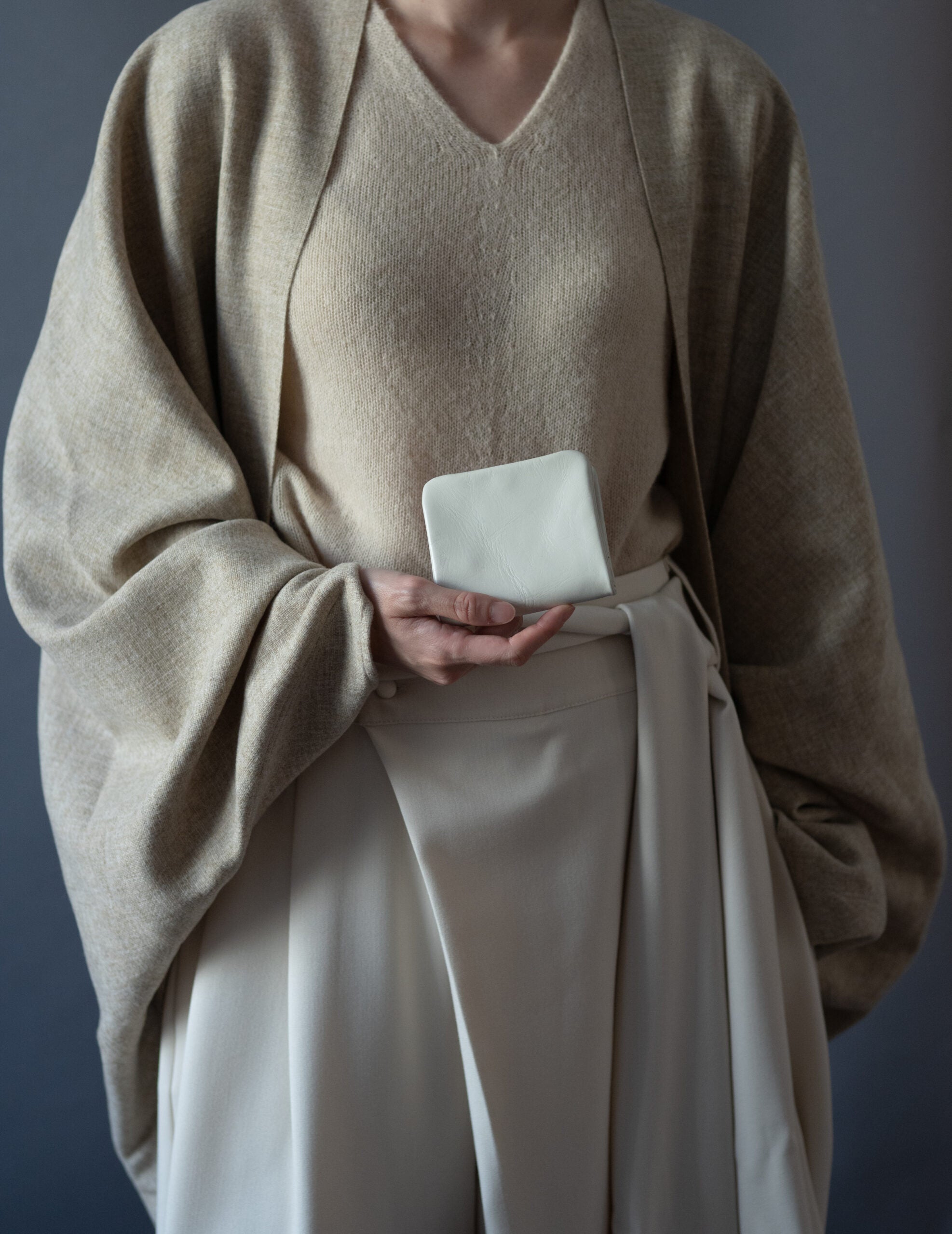 Light Leather Coin Case・Grey