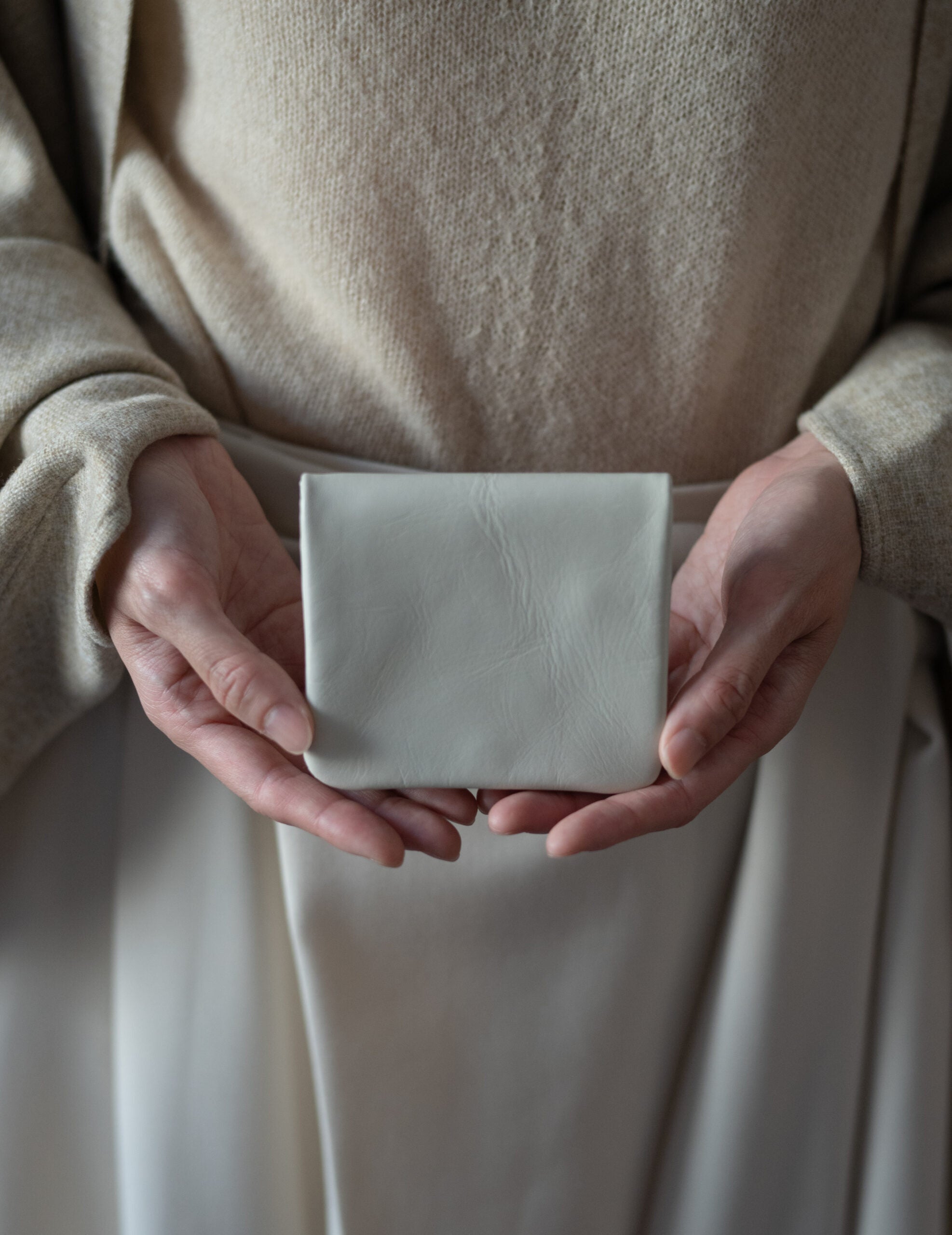 Light Leather Coin Case・Grey