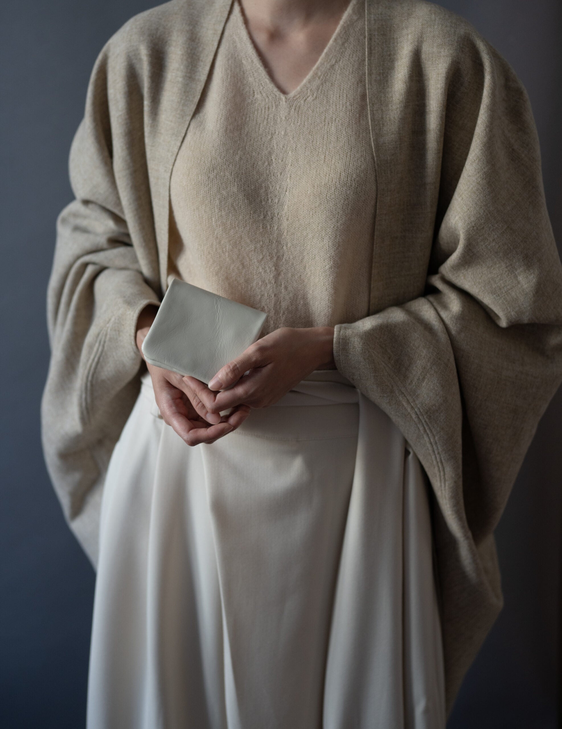 Light Leather Coin Case・Grey