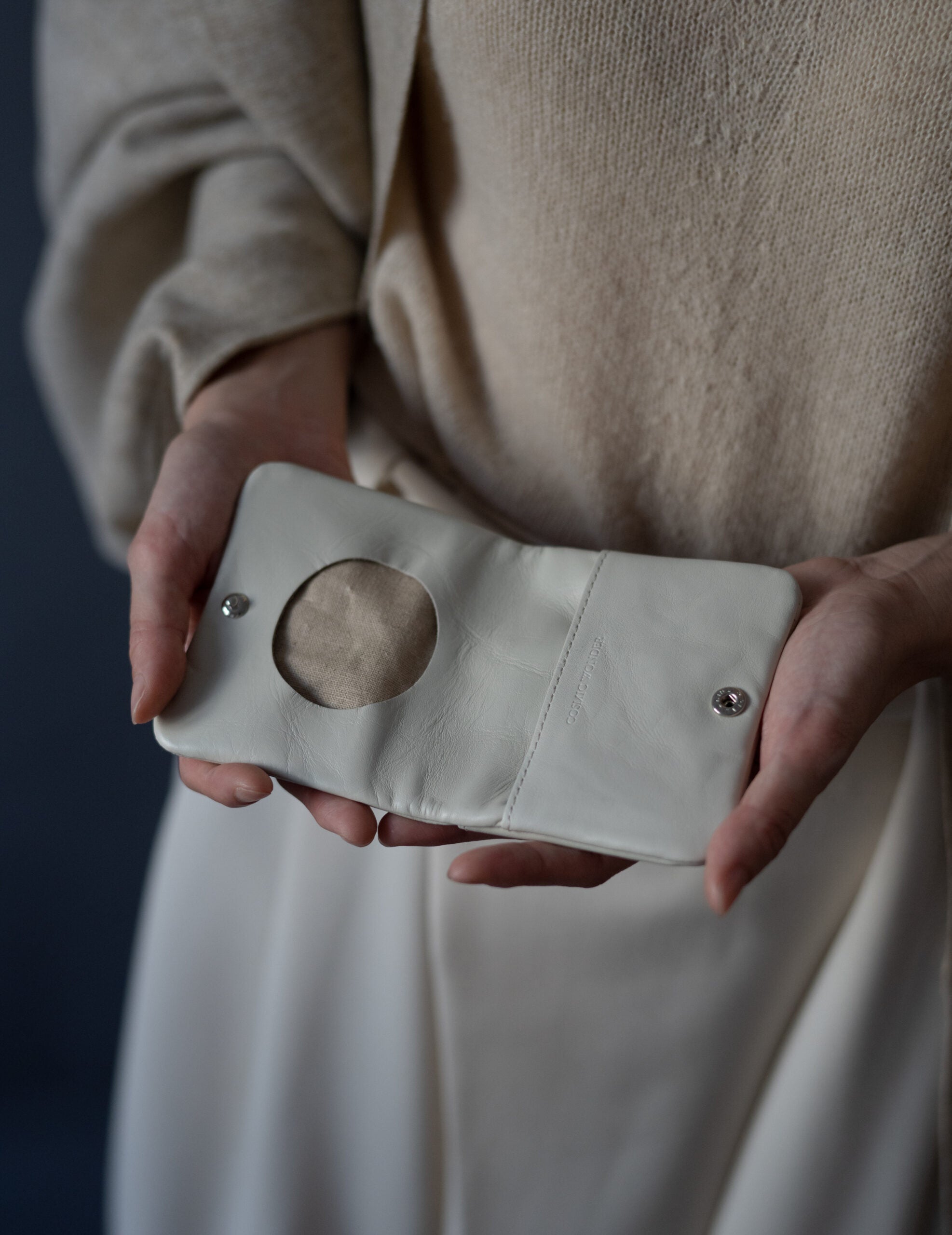 Light Leather Coin Case・Grey