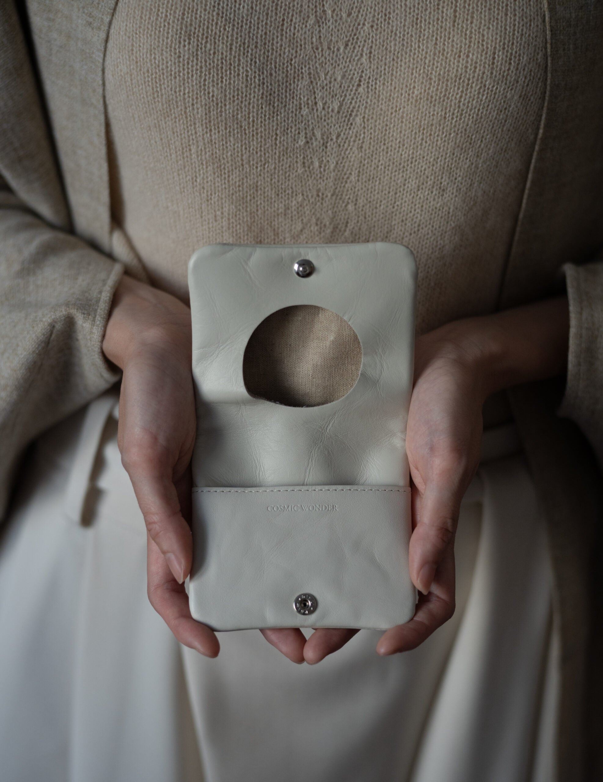 Light Leather Coin Case・Grey