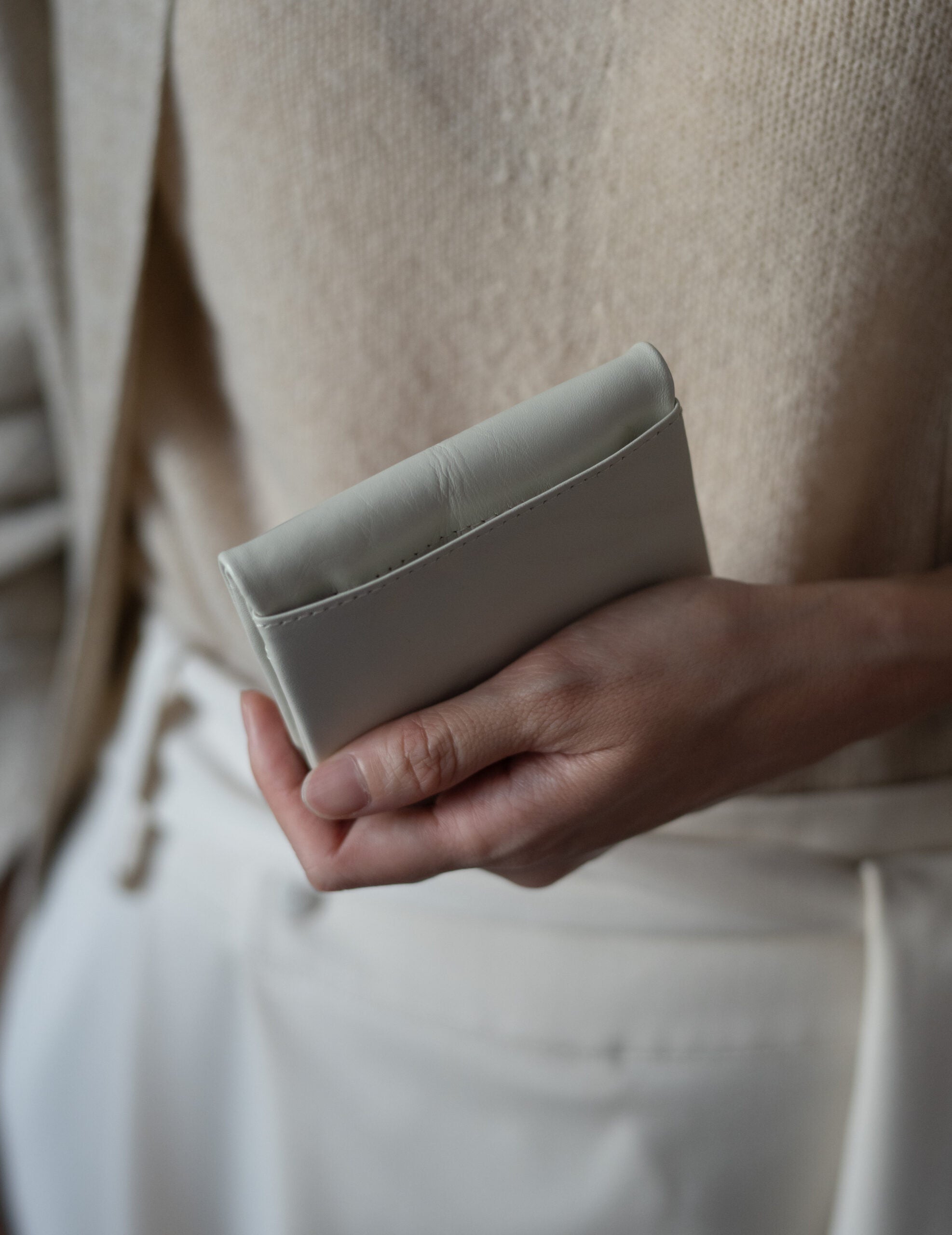 Light Leather Coin Case・Grey