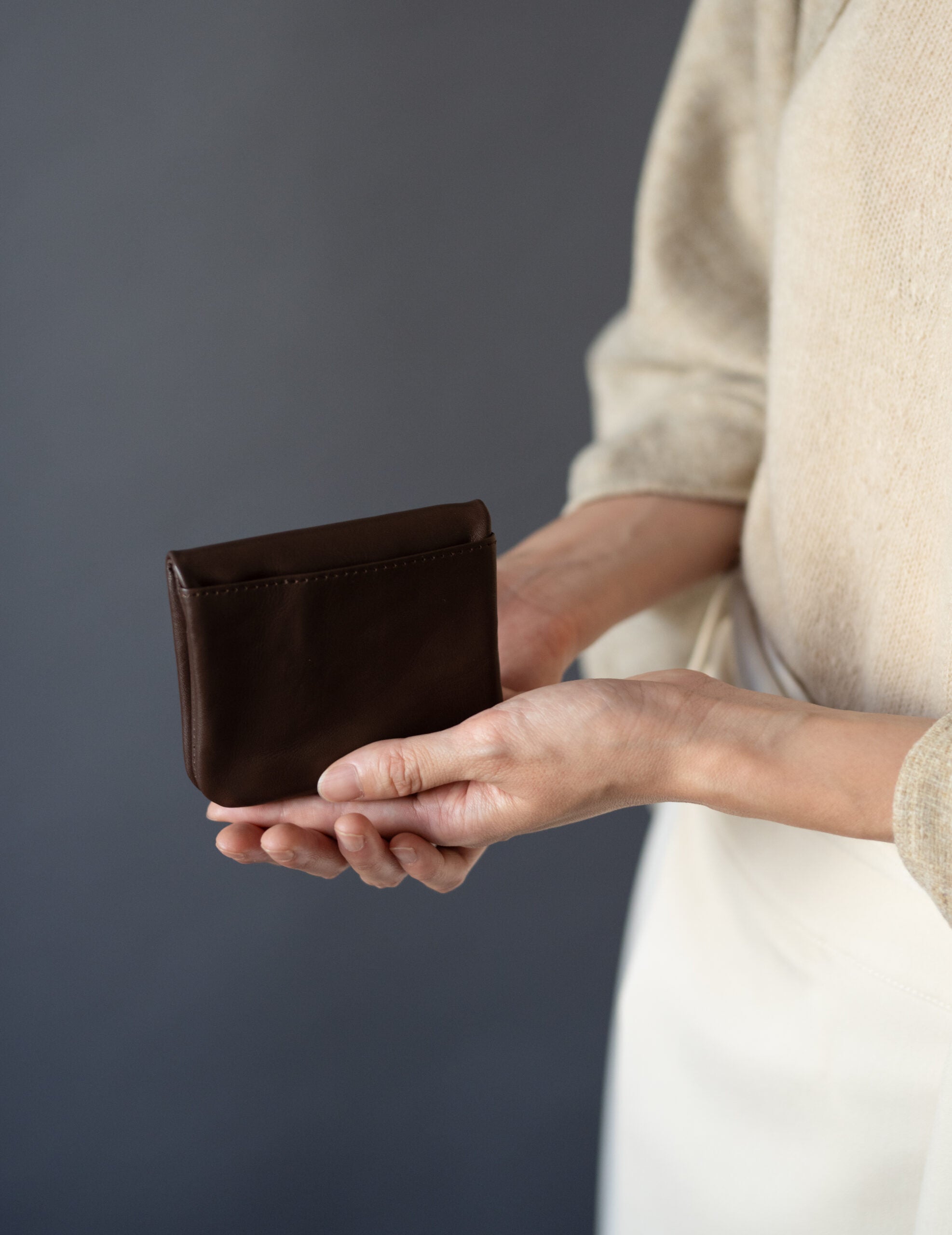 Light Leather Coin Case・Brown