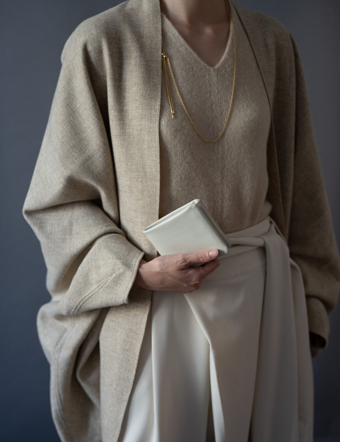 Light Leather Bifold Wallet・Grey