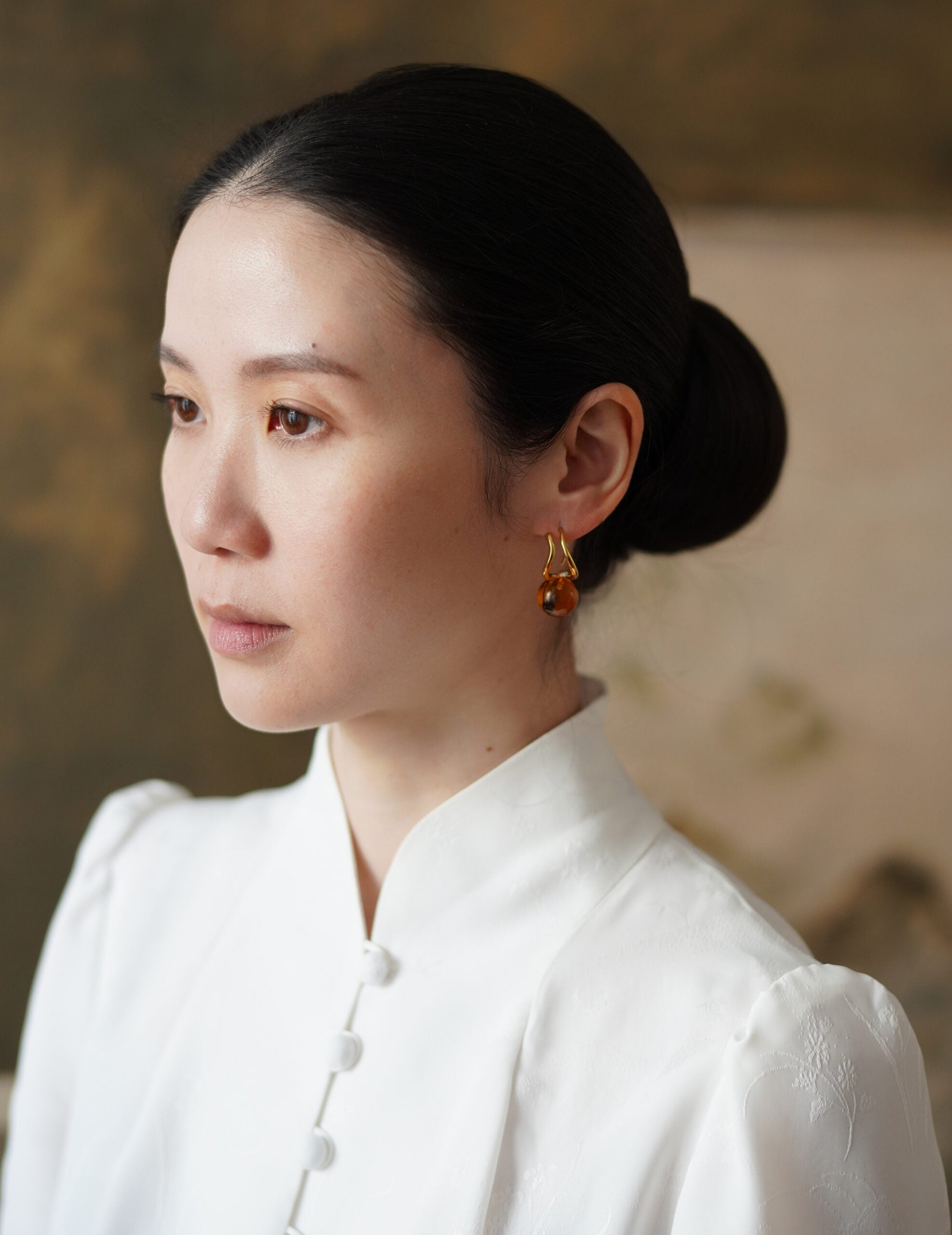 Wave Pierces Calm·耳環&琥珀吊墜組合