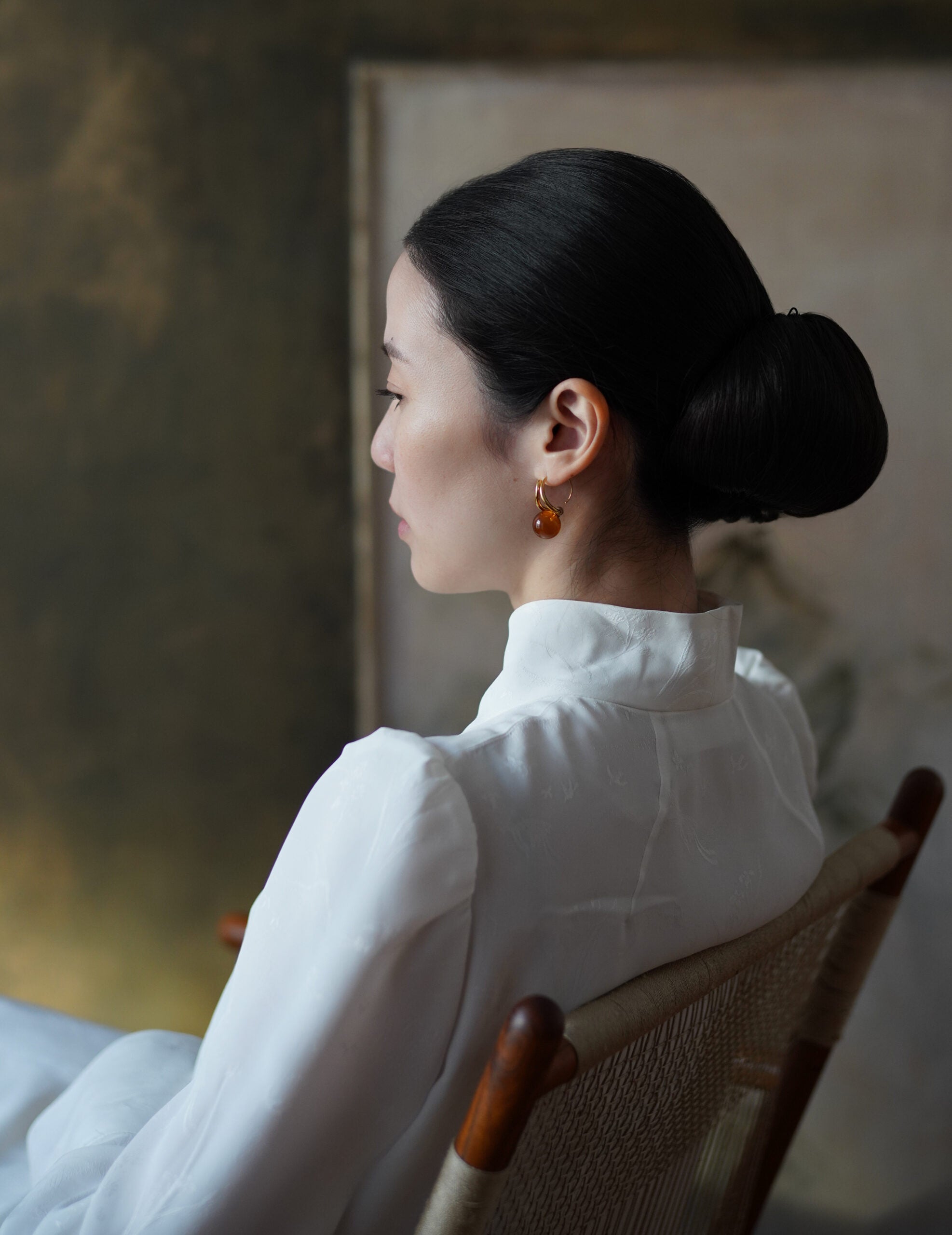 Wave Pierces Calm·耳環&琥珀吊墜組合