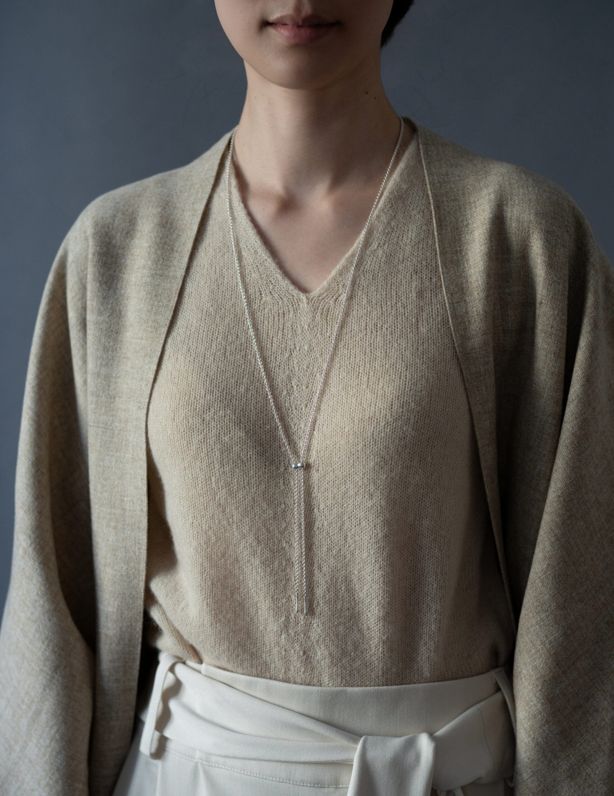 Cord 可調節長鍊・銀色