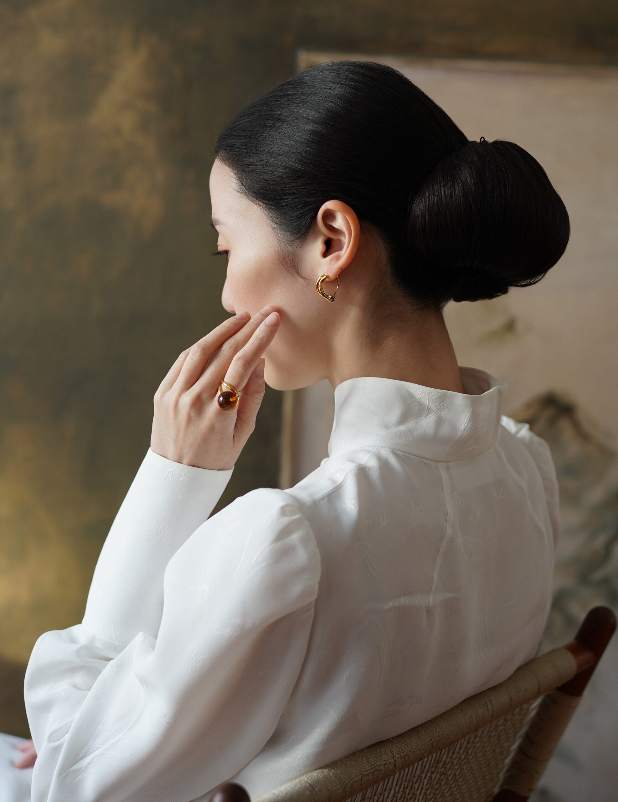 Wave Pierces Calm·耳環&琥珀吊墜組合