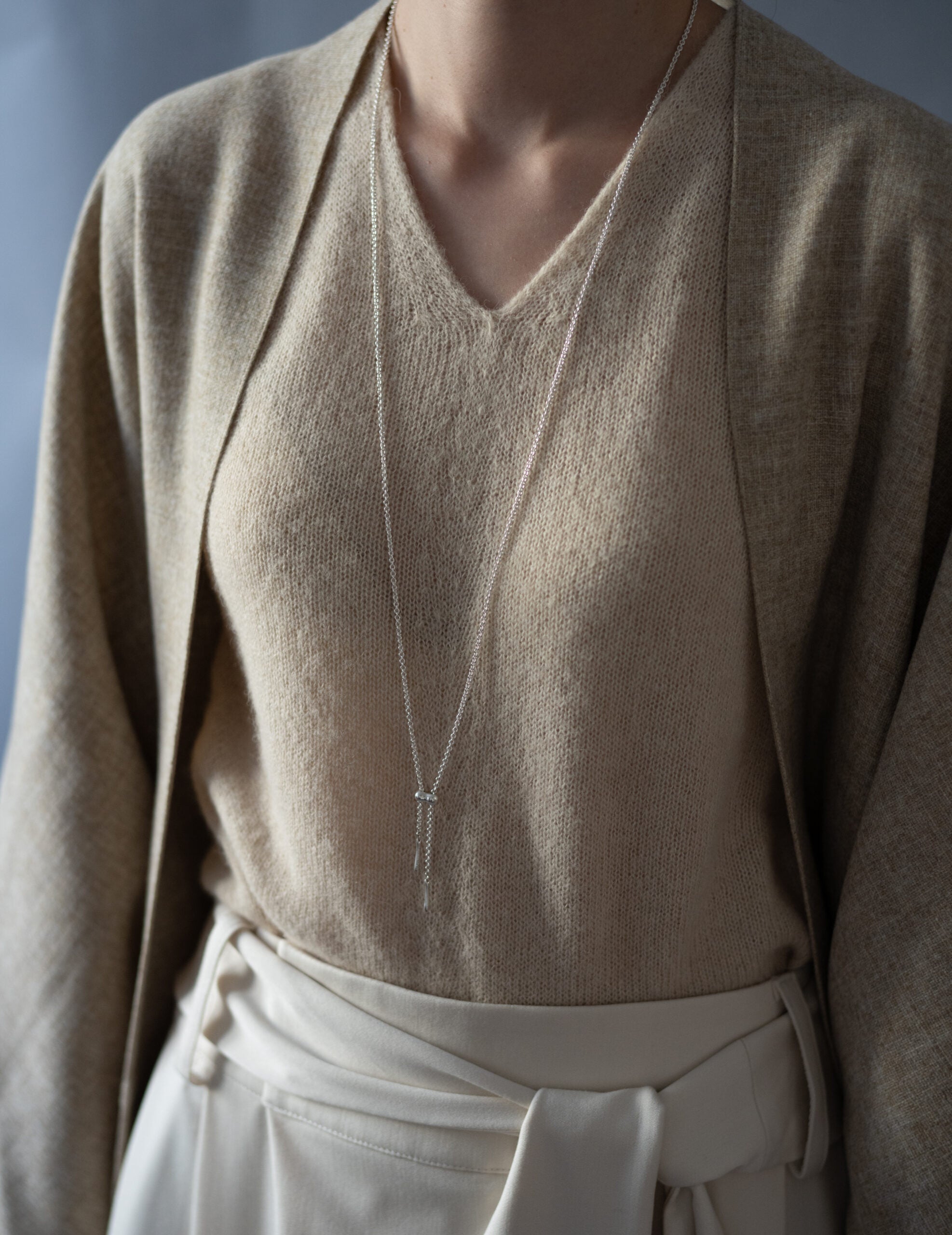 Cord 可調節長鍊・銀色