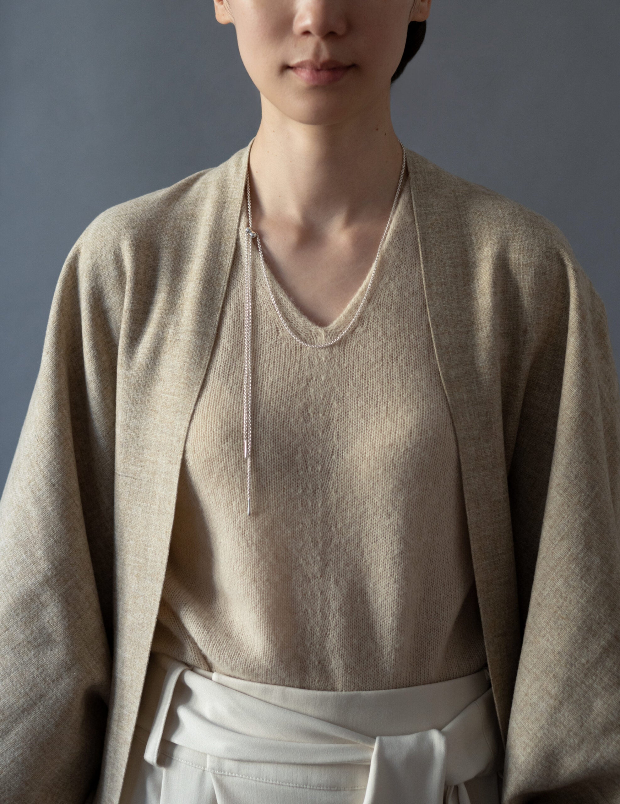 Cord 可調節長鍊・銀色